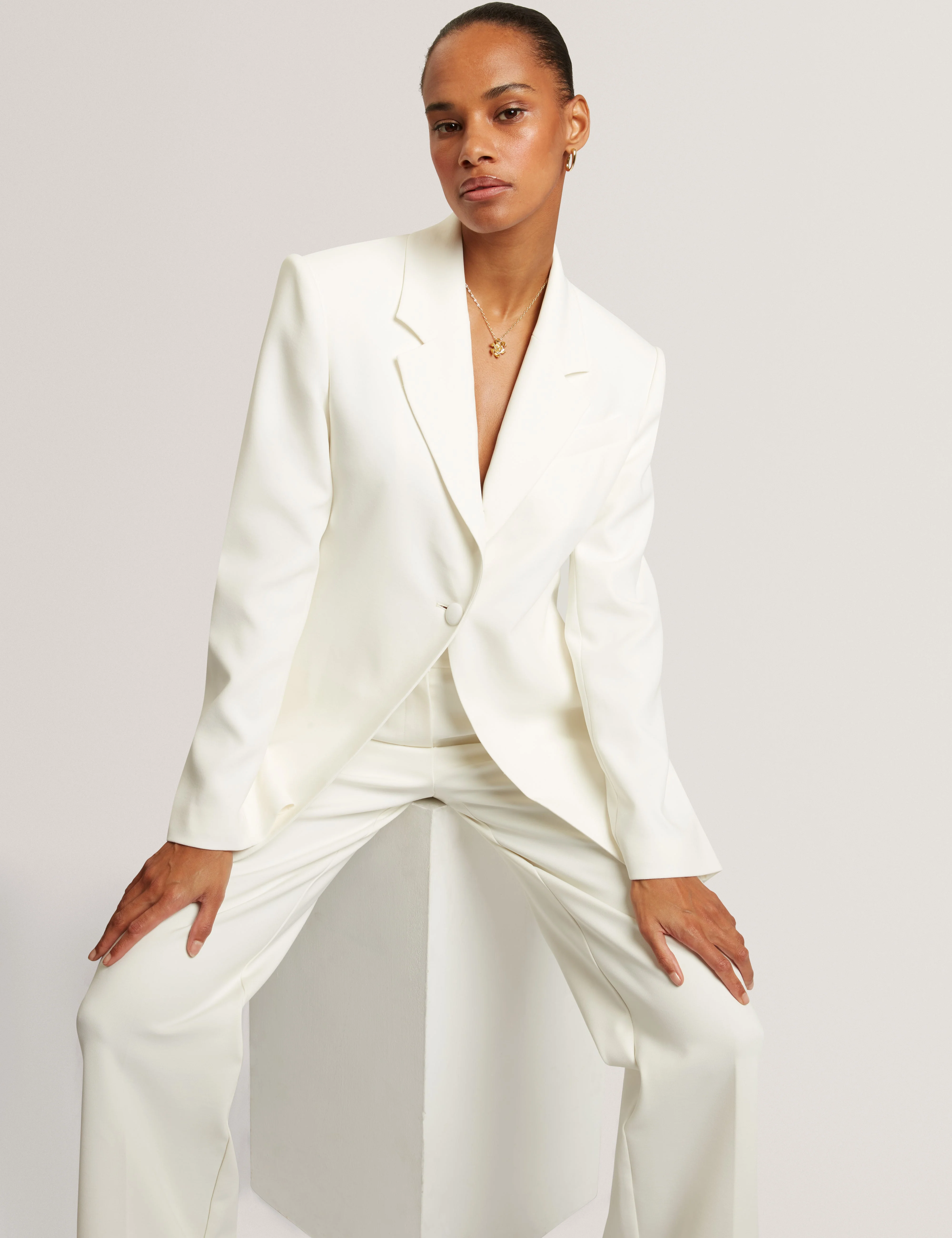 Acata Tailored Blazer Ivory - Image 6