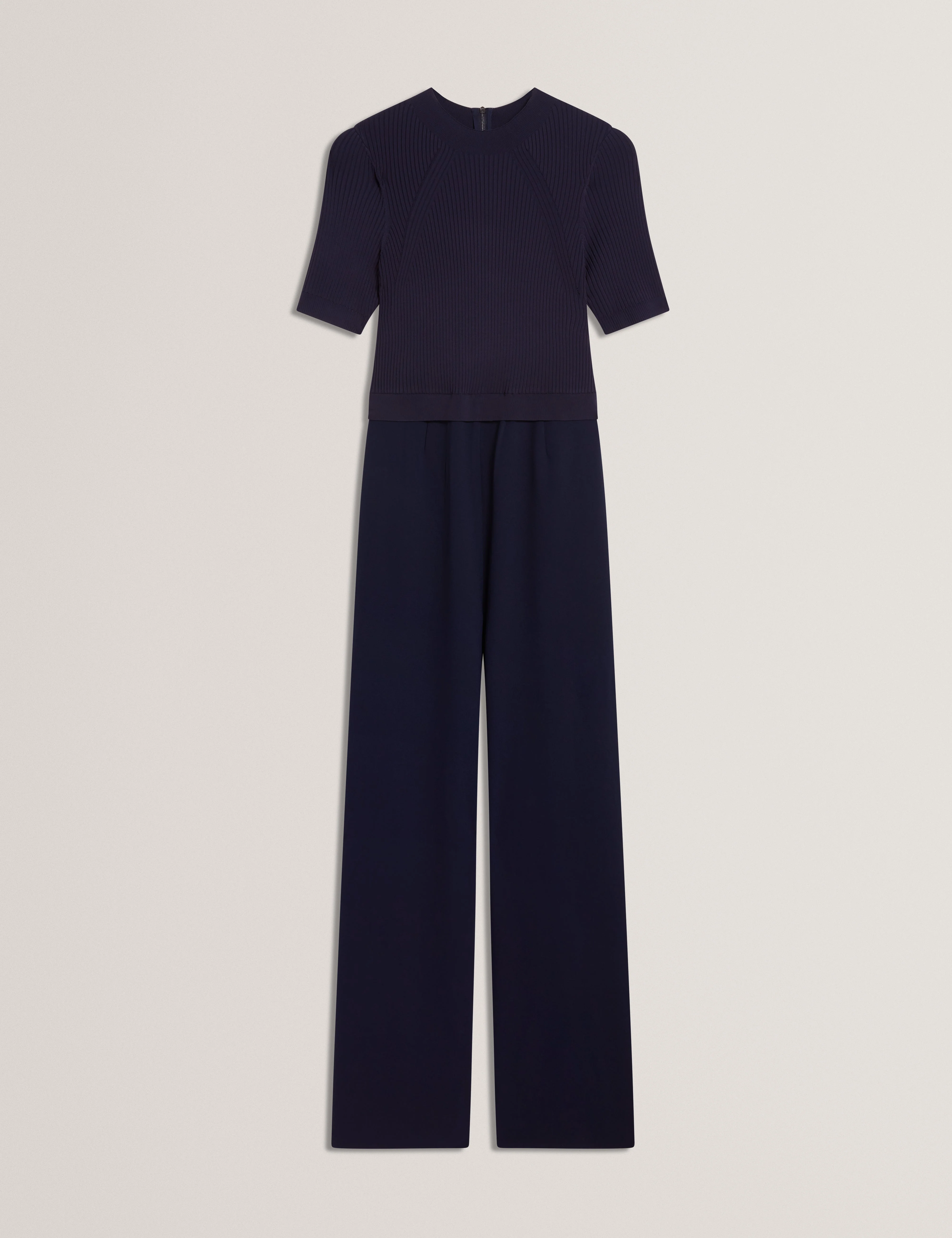 Aellaa Knit Bodice Jumpsuit Navy - Image 6