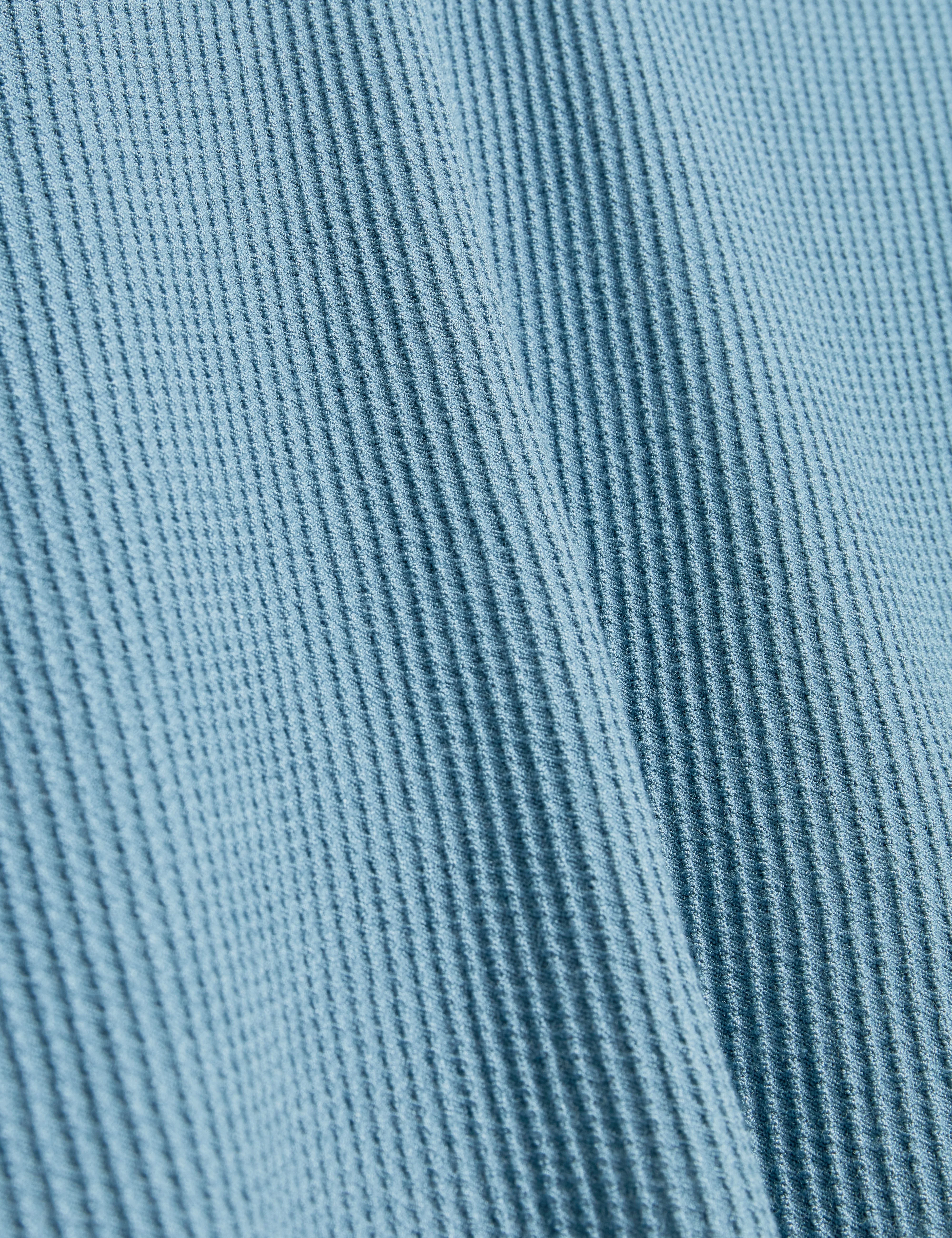 Aindrea Ss Stitch Detail Open Neck Polo Sky-Blue - Image 3