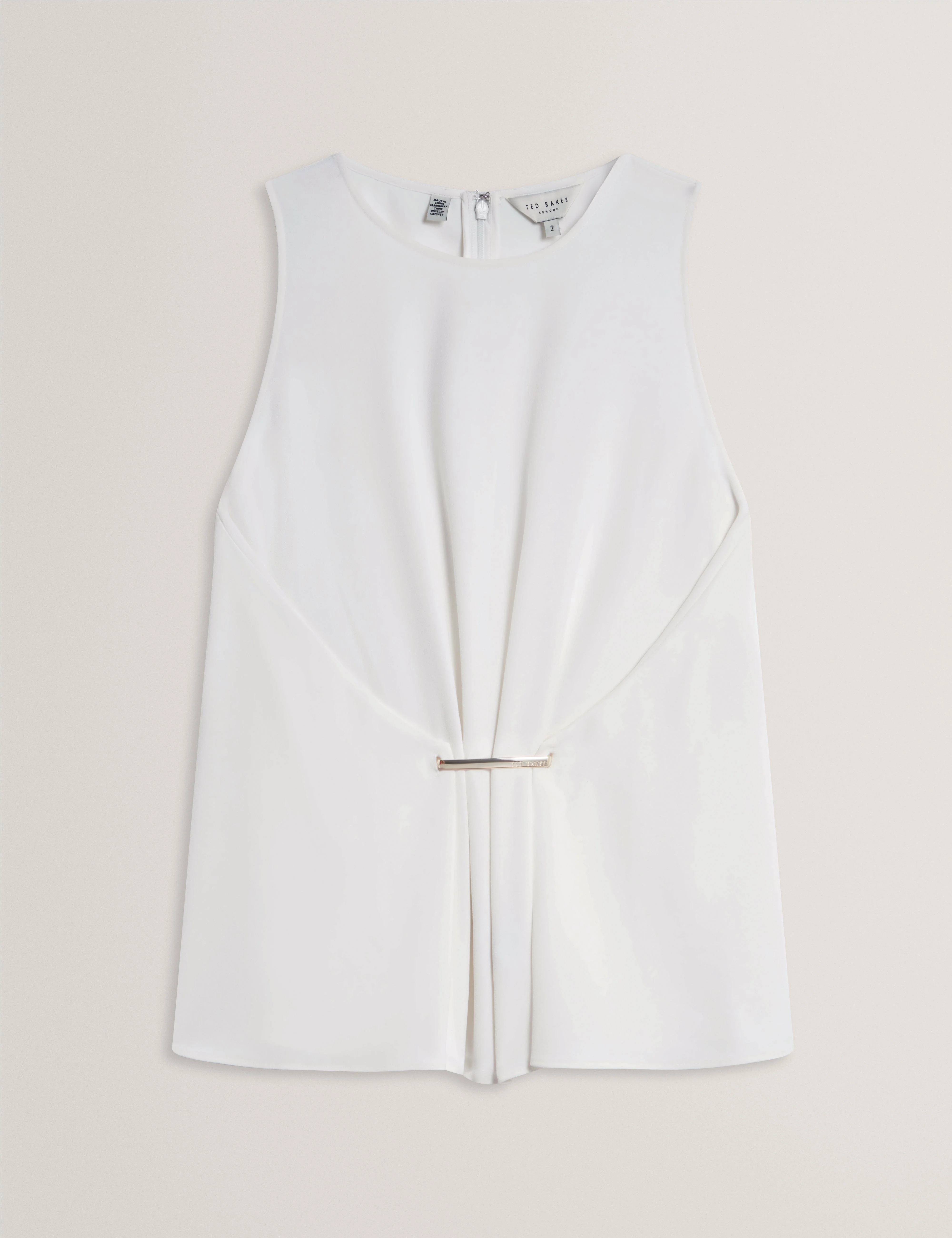 Alayra Draped Bar Detail Top Ivory - Image 7