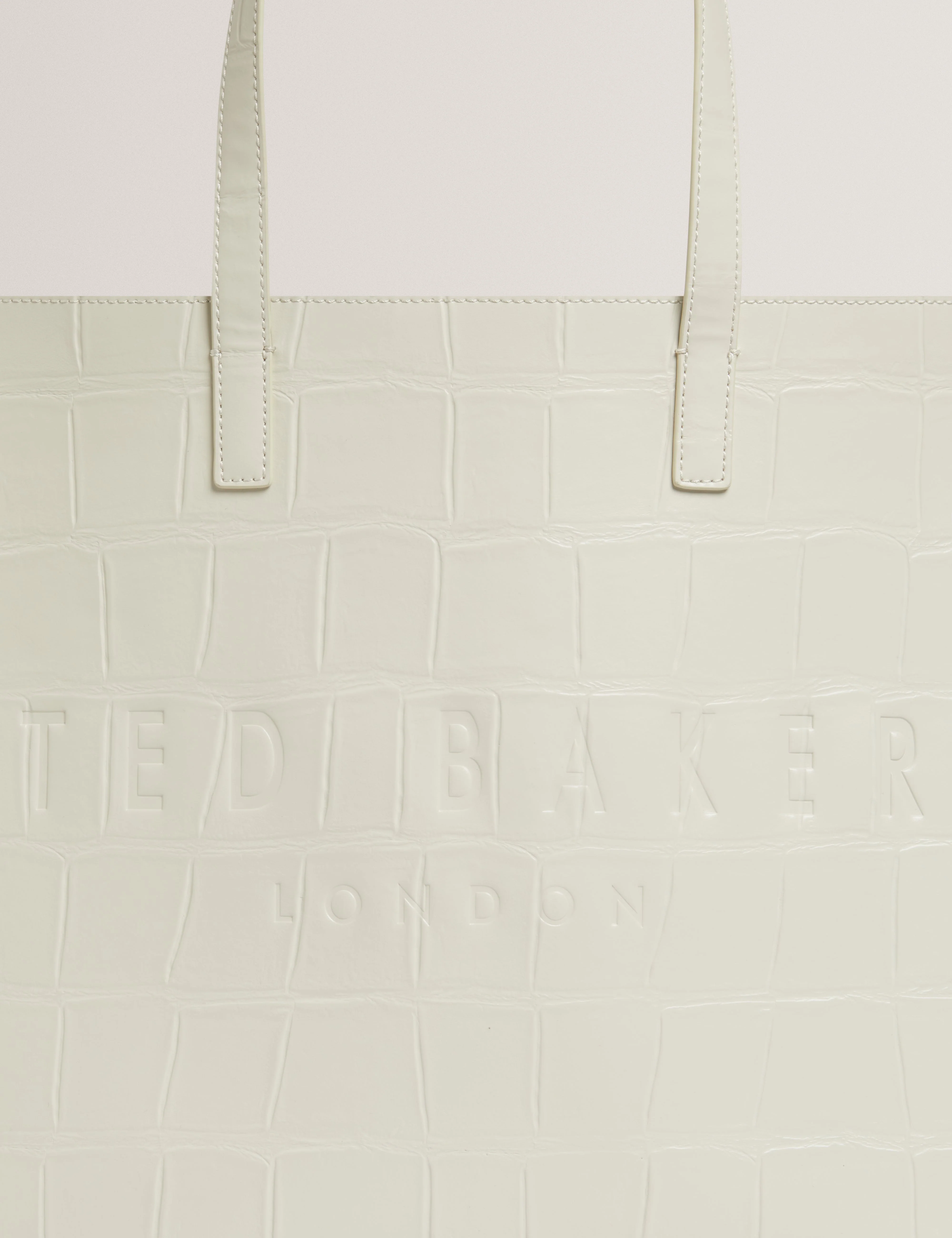 Allicon Croc Effect Extra Large Icon Bag Ivory - Image 3