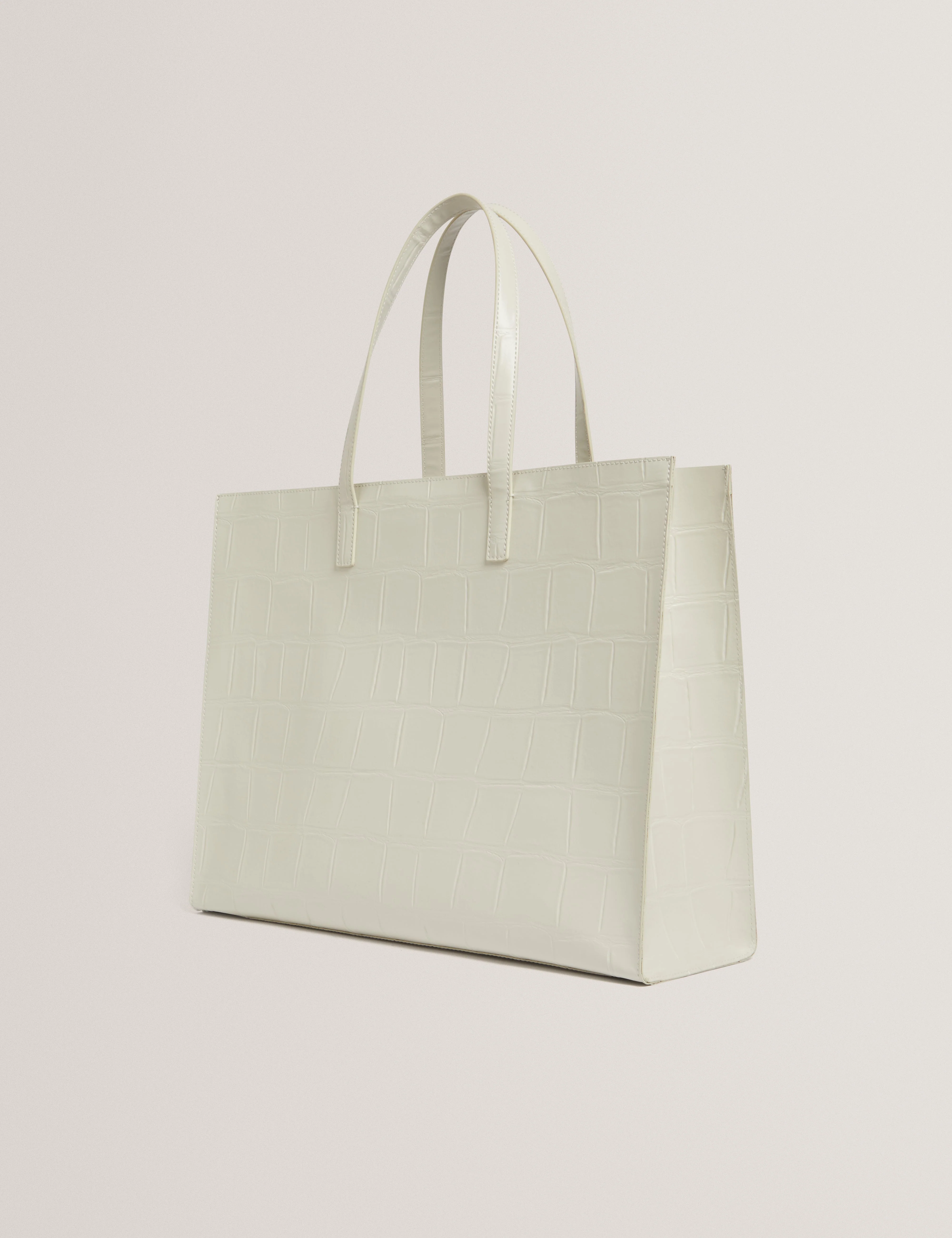 Allicon Croc Effect Extra Large Icon Bag Ivory - Image 4
