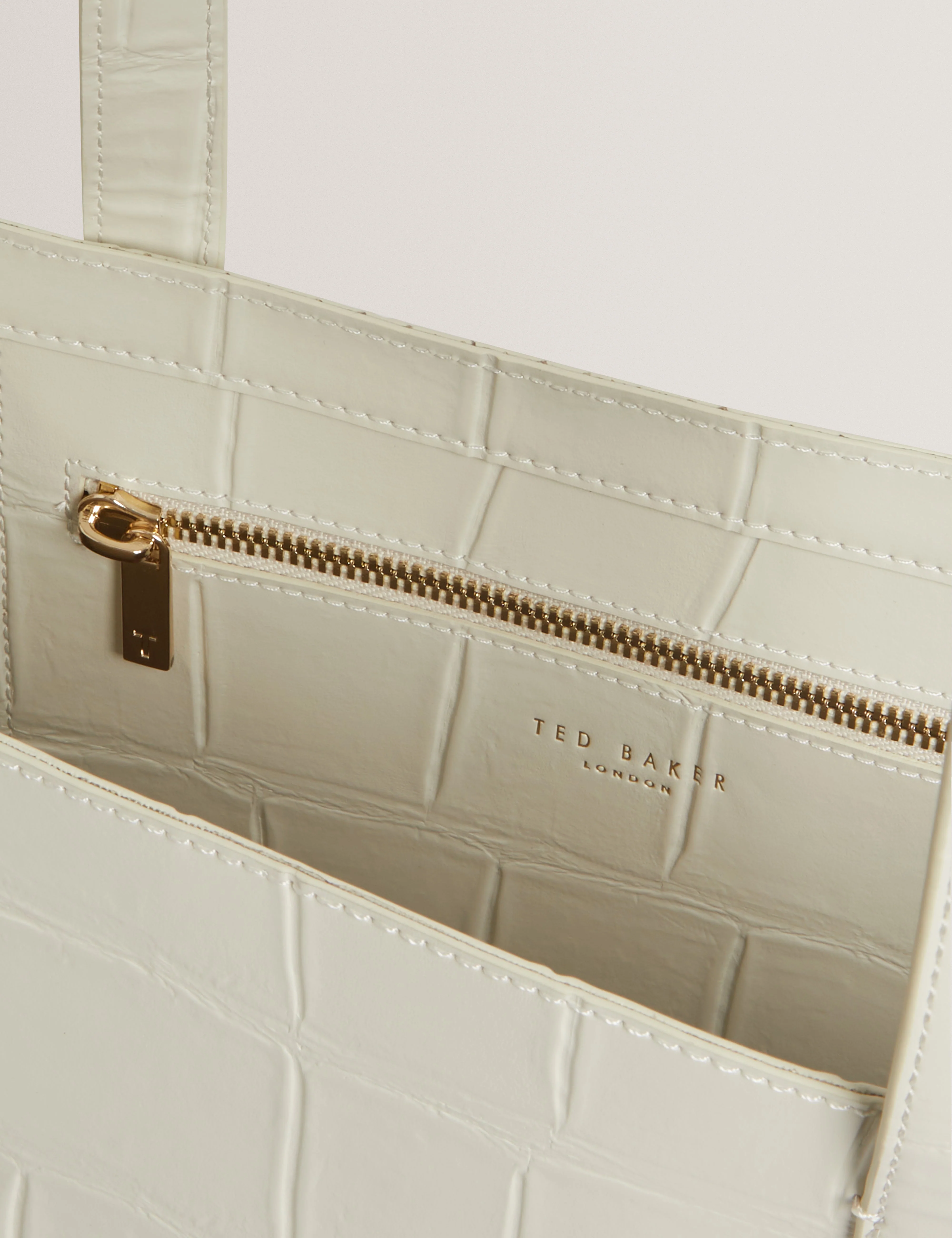 Allicon Croc Effect Extra Large Icon Bag Ivory - Image 5