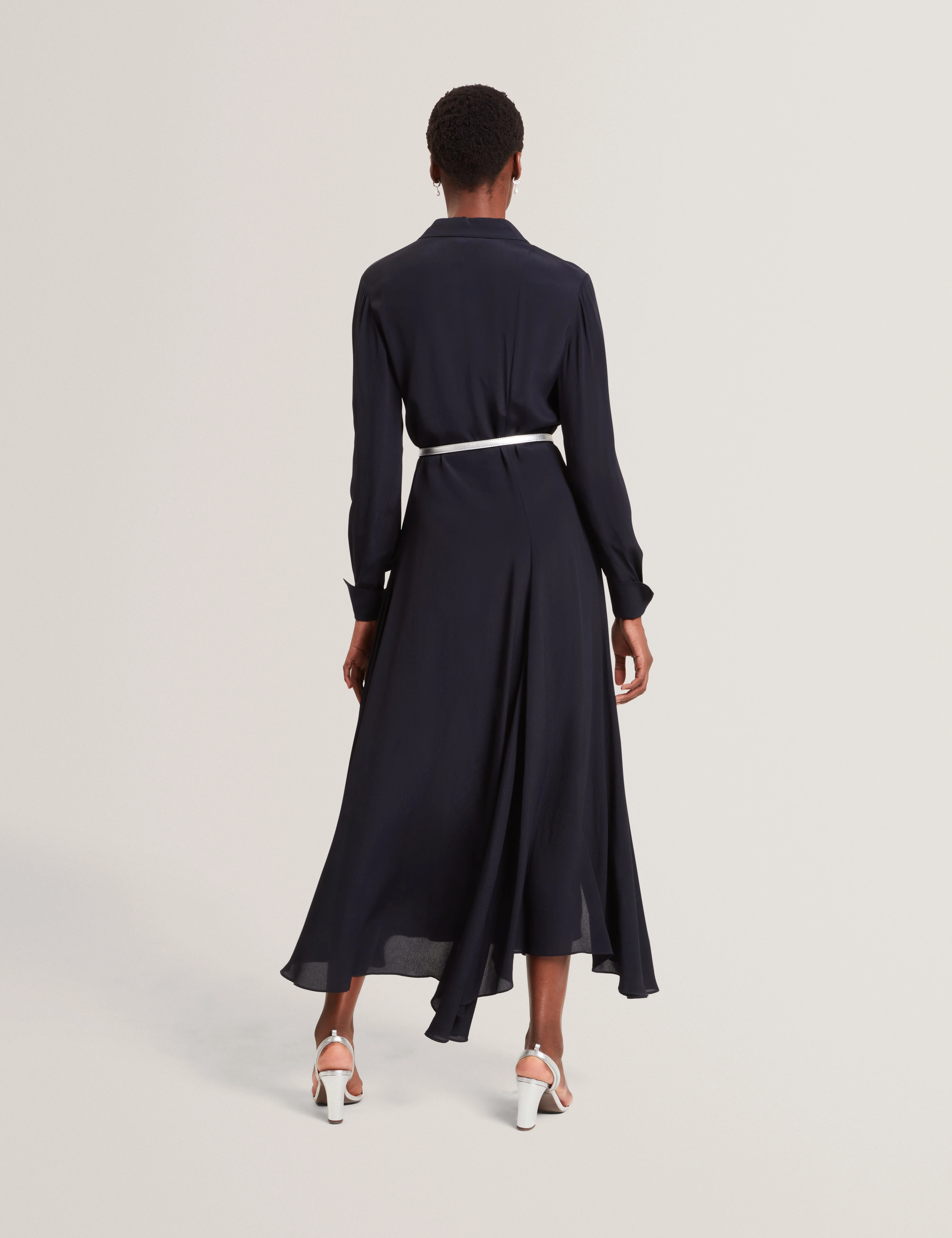Aluma Midi Shirt Dress Navy - Image 5