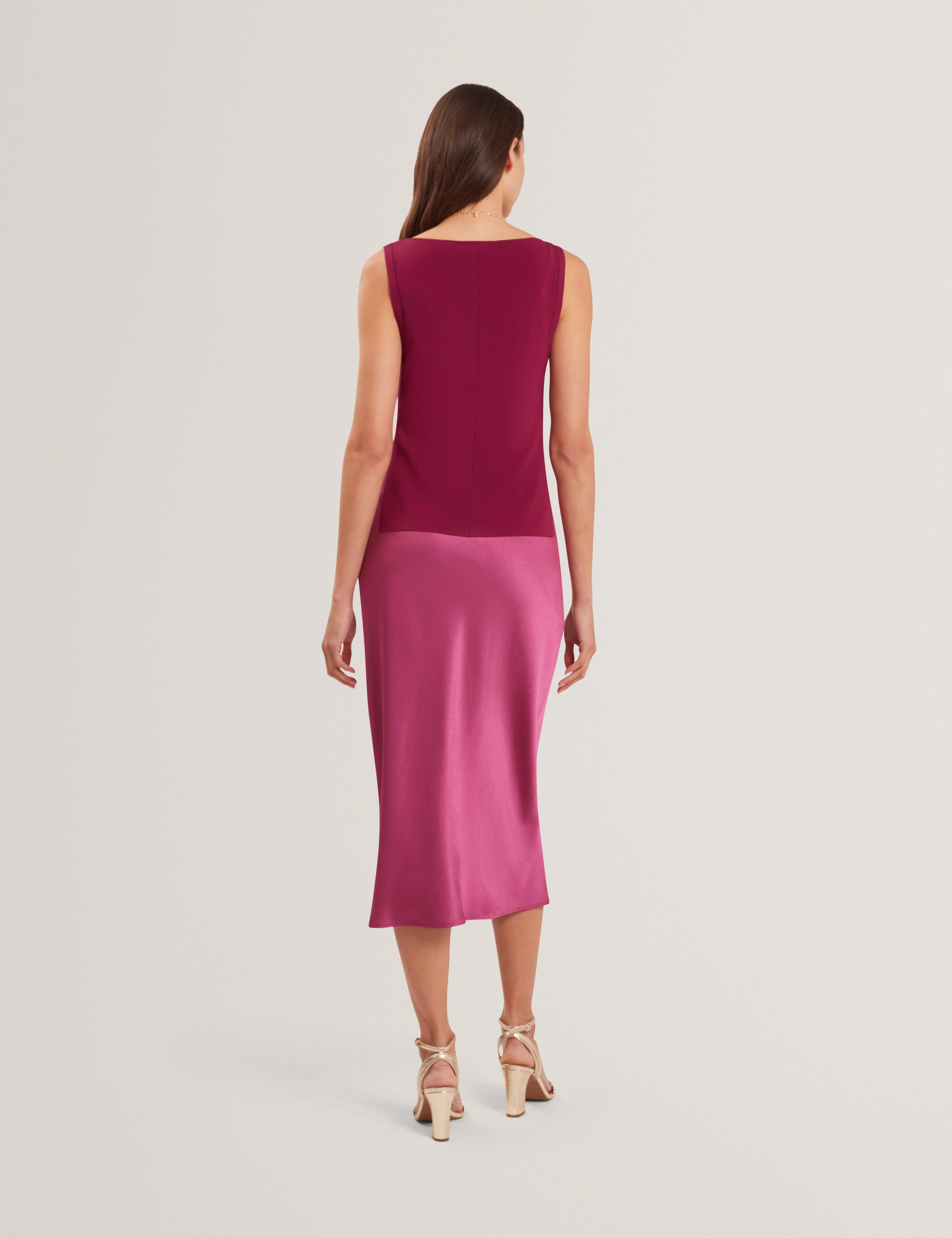 Ammil Satin Slip Dress With Removable Knitted Dp-Purple - Image 3