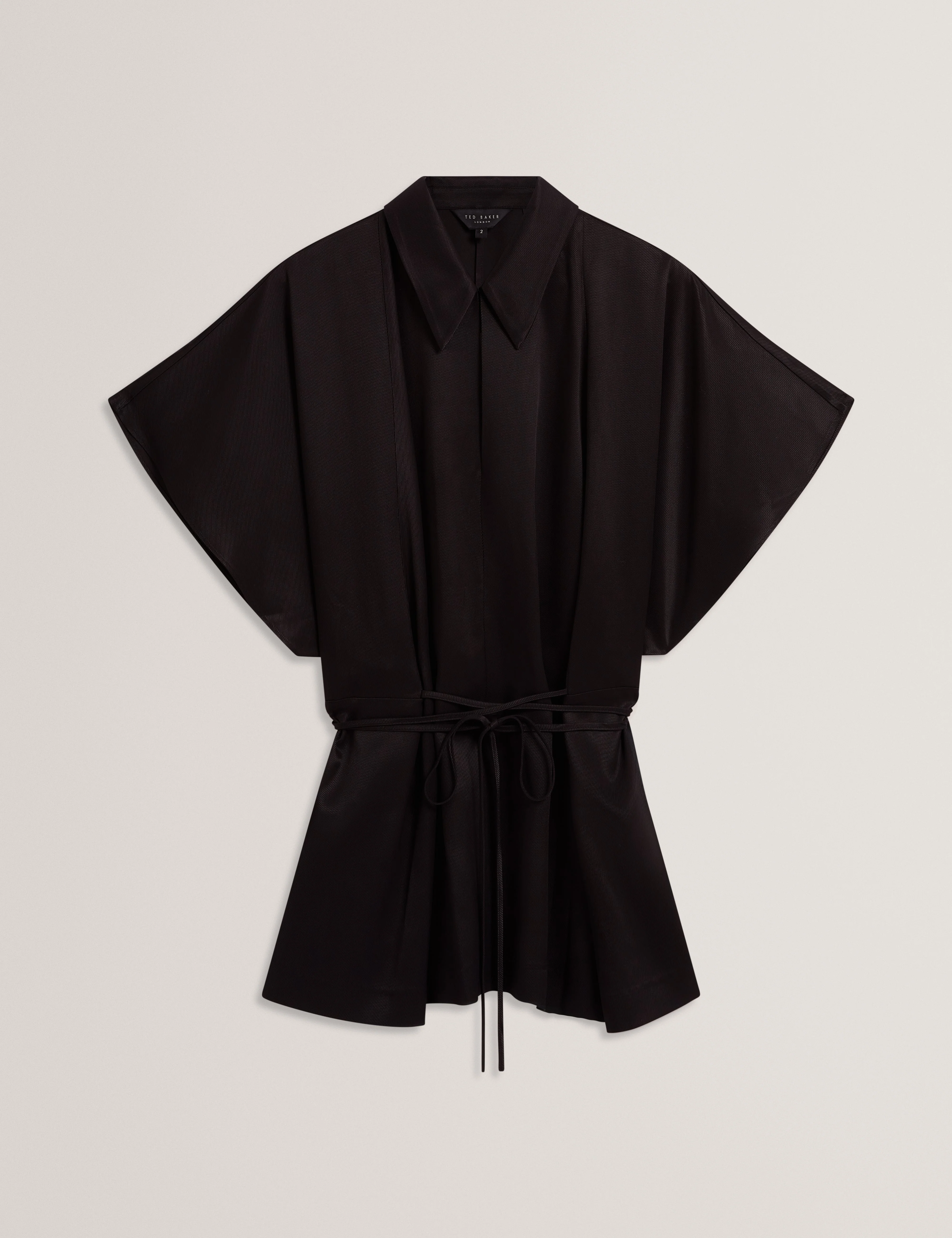 Anaria Tie Detail Short Sleeve Shirt Black - Image 6
