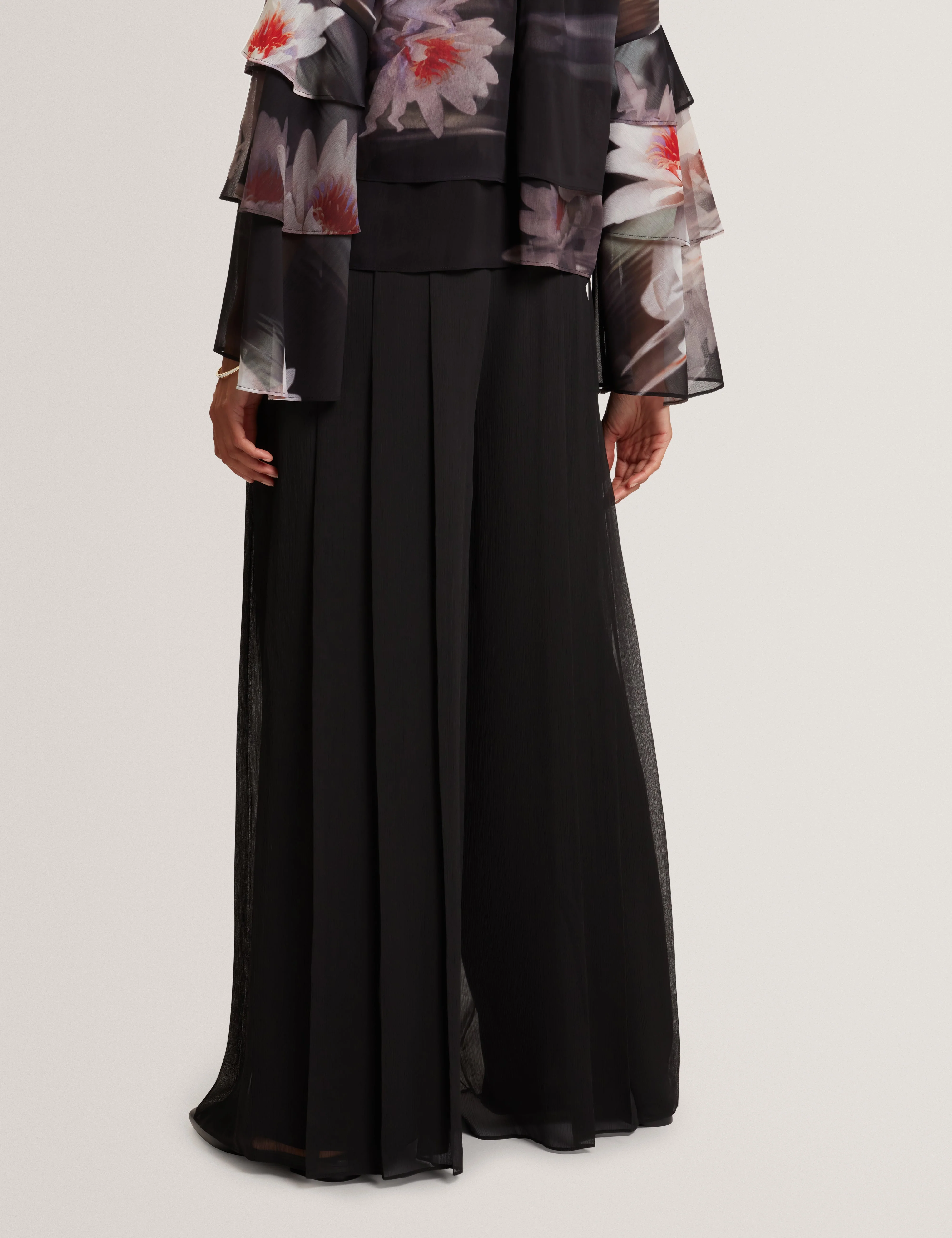 Antera Pleated Wide Leg Trouser Black - Image 5