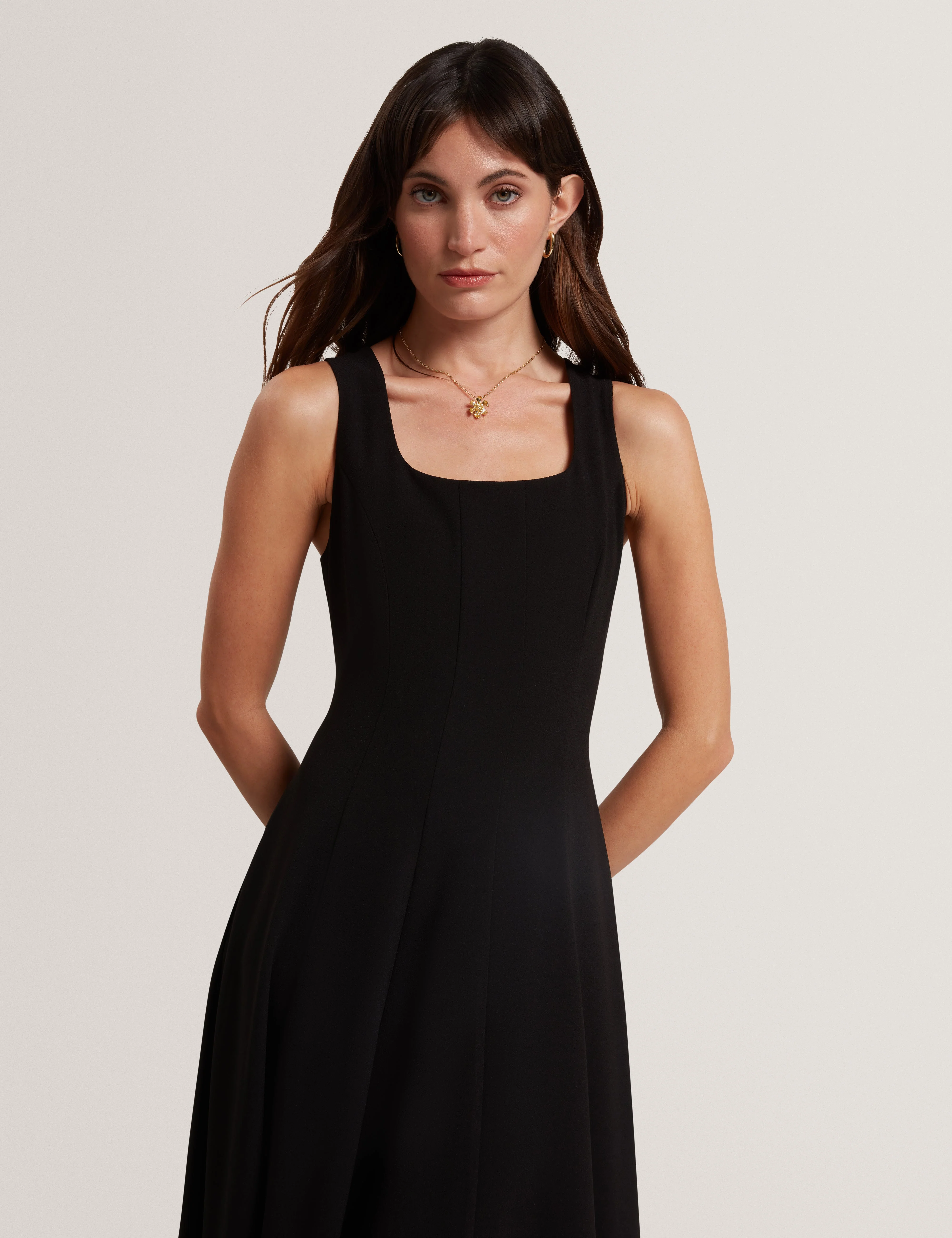 Arlott Panelled Midi Dress Black