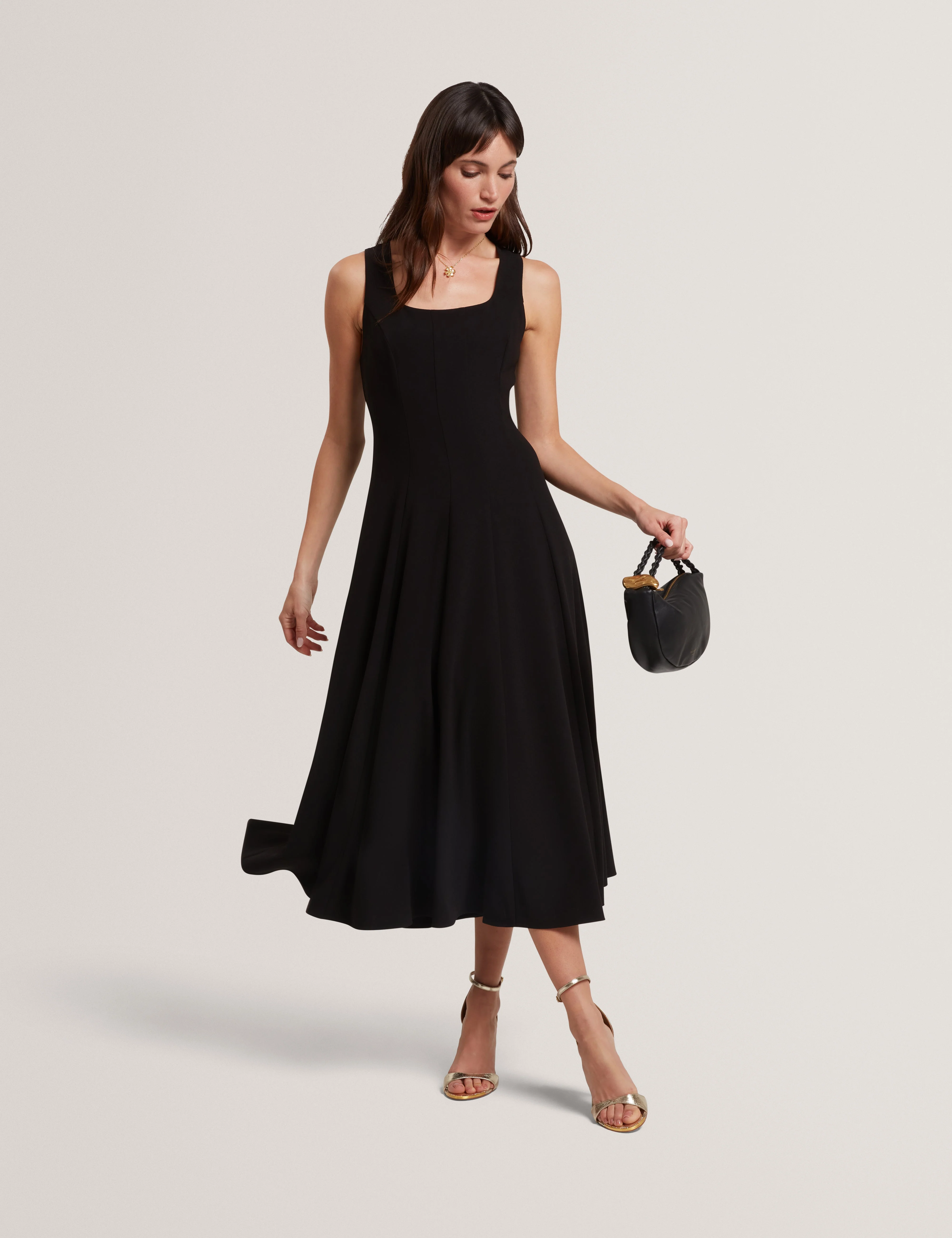 Arlott Panelled Midi Dress Black - Image 2