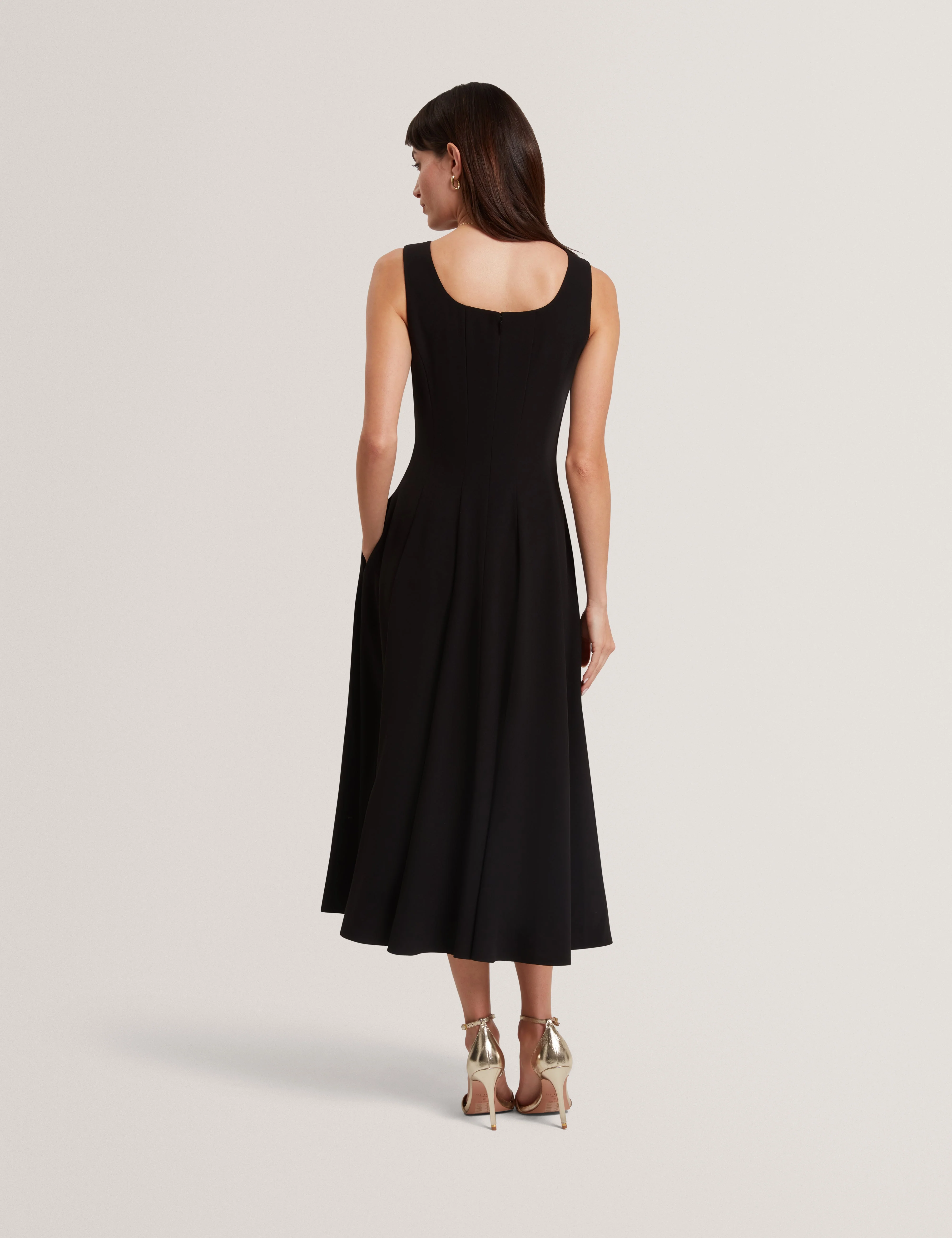 Arlott Panelled Midi Dress Black - Image 5