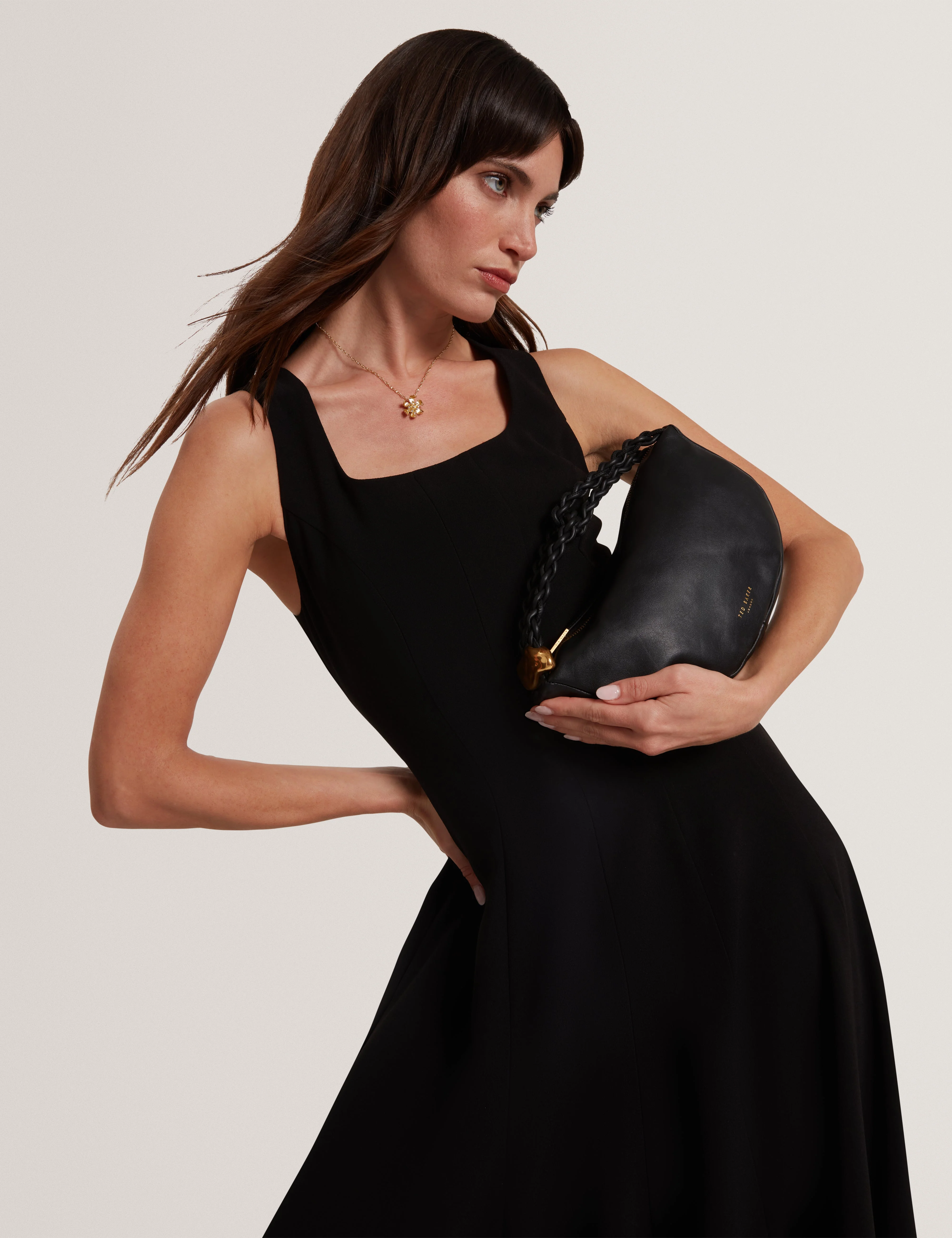 Arlott Panelled Midi Dress Black - Image 6