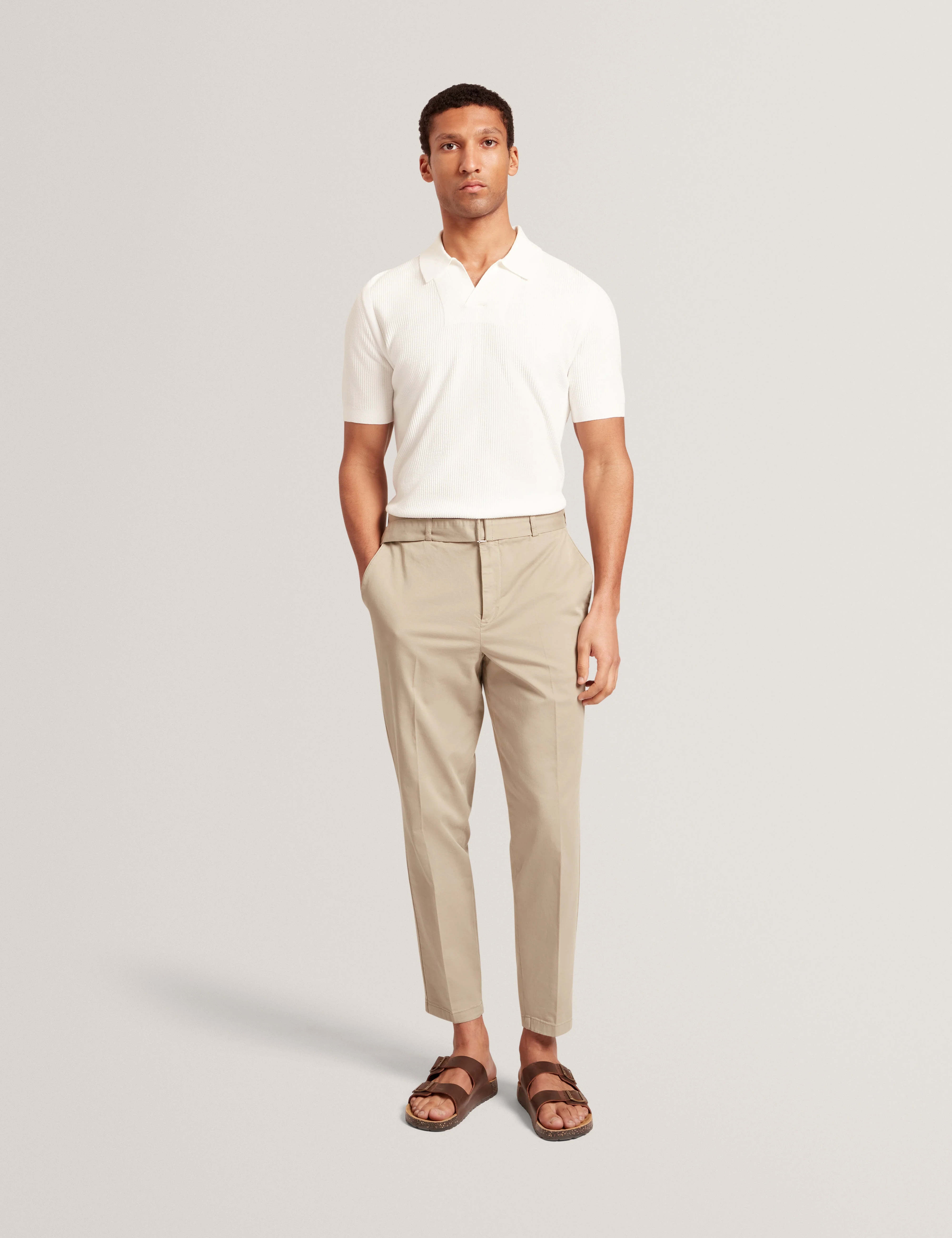 Armodo Tapered Smart Trouser Khaki - Image 2
