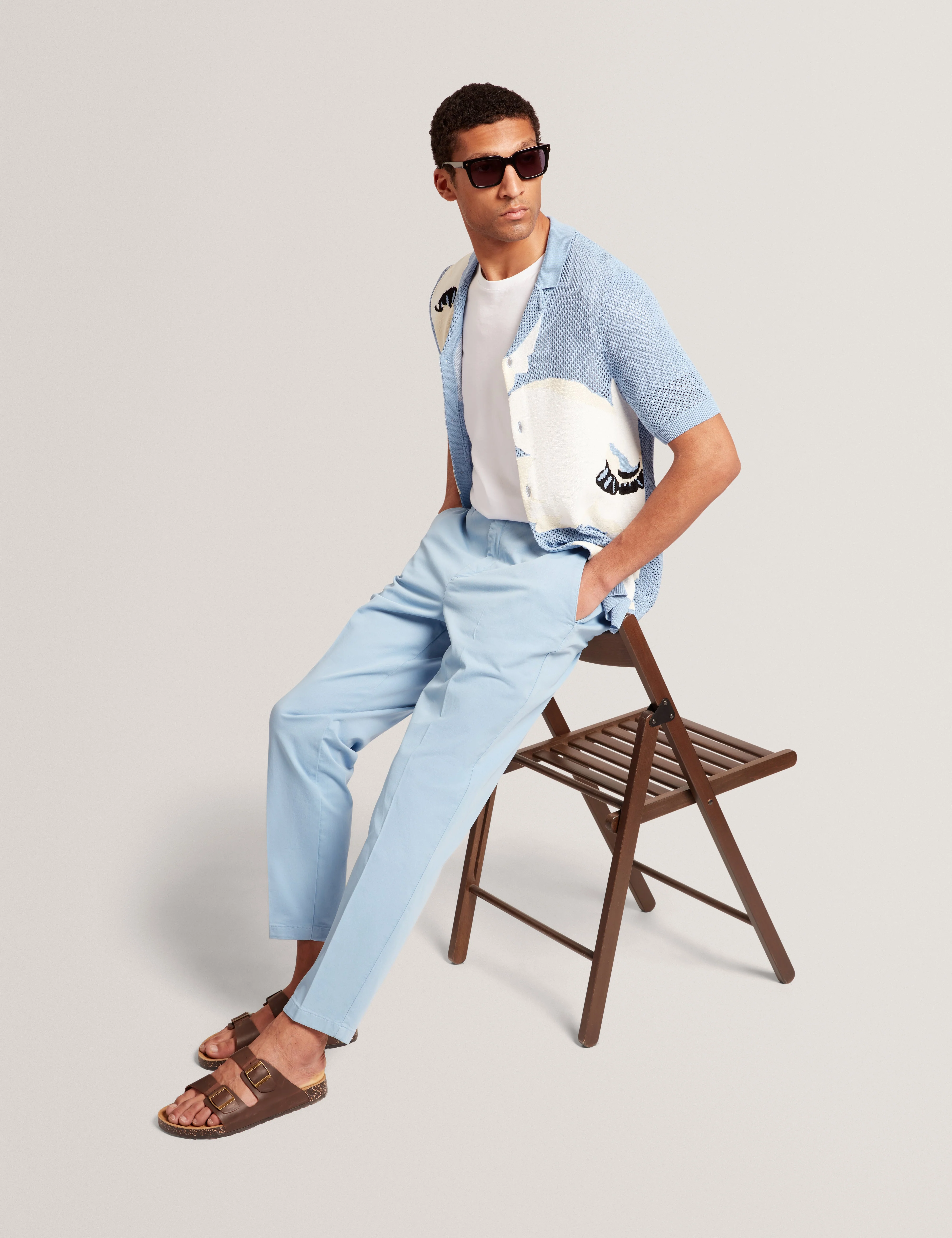Armodo Tapered Smart Trouser Mid-Blue - Image 4