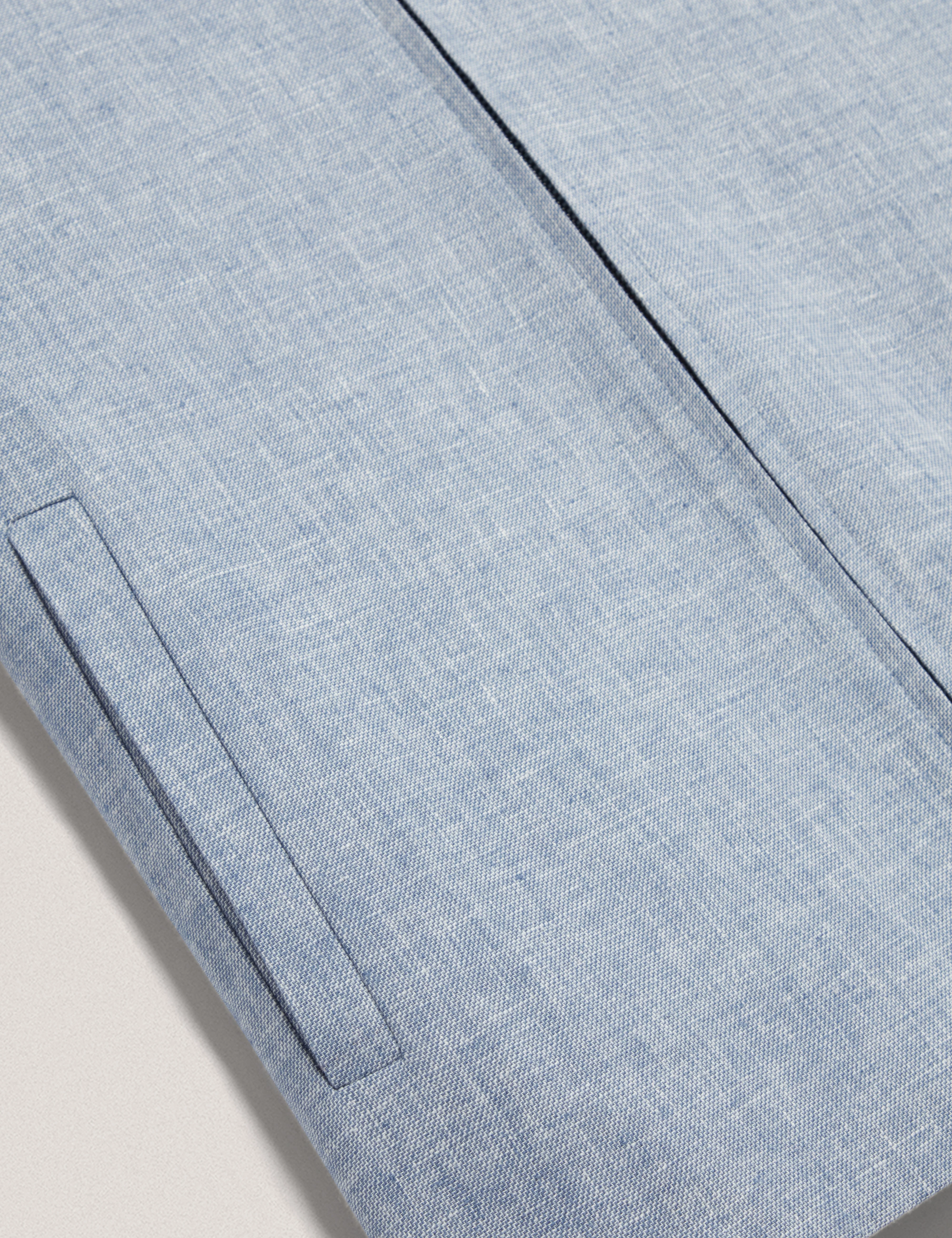 Ashleyj Slim Fit Linen Blend Jacket Lt-Blue - Image 3