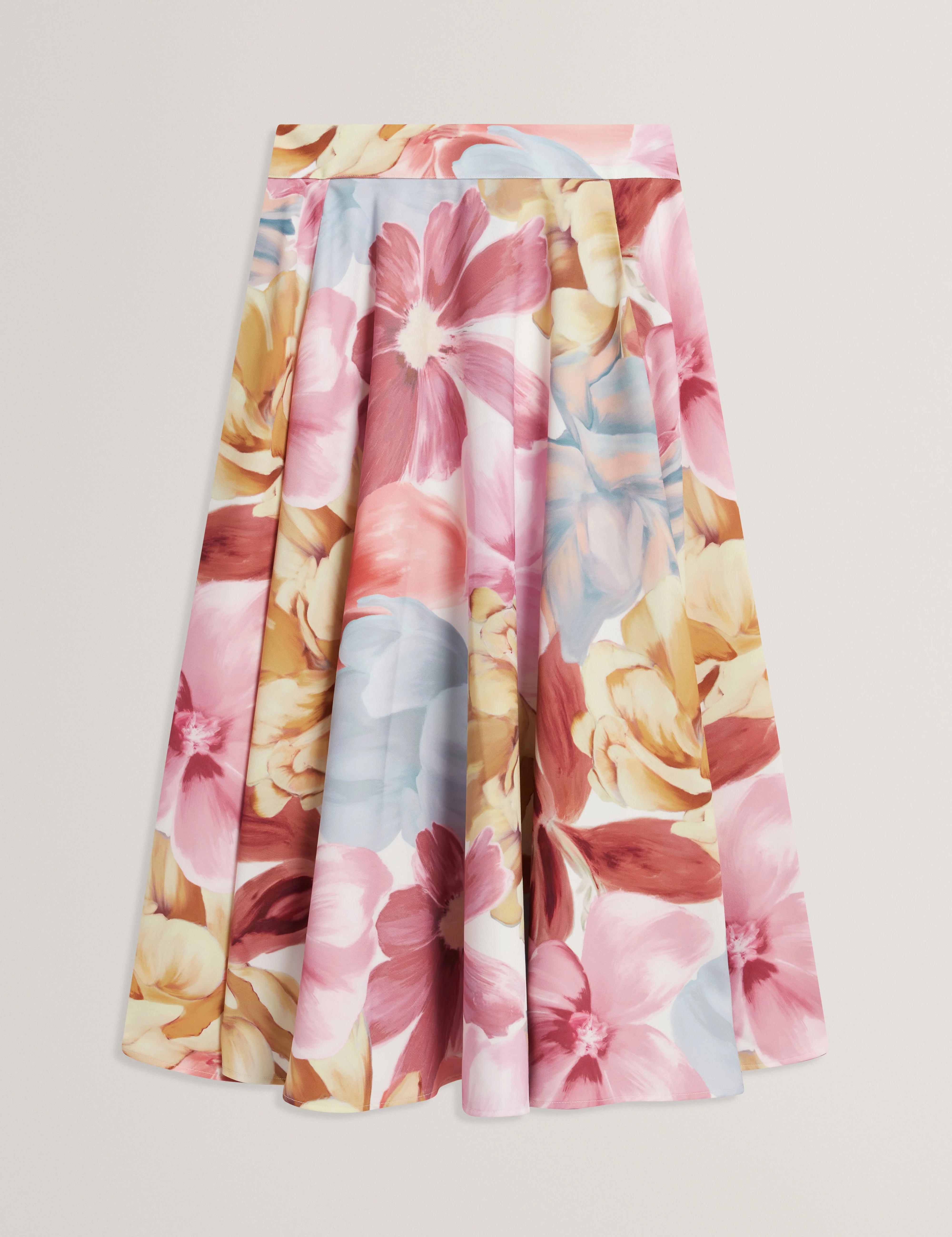 Aurele Floral Printed Midi Skirt Ivory