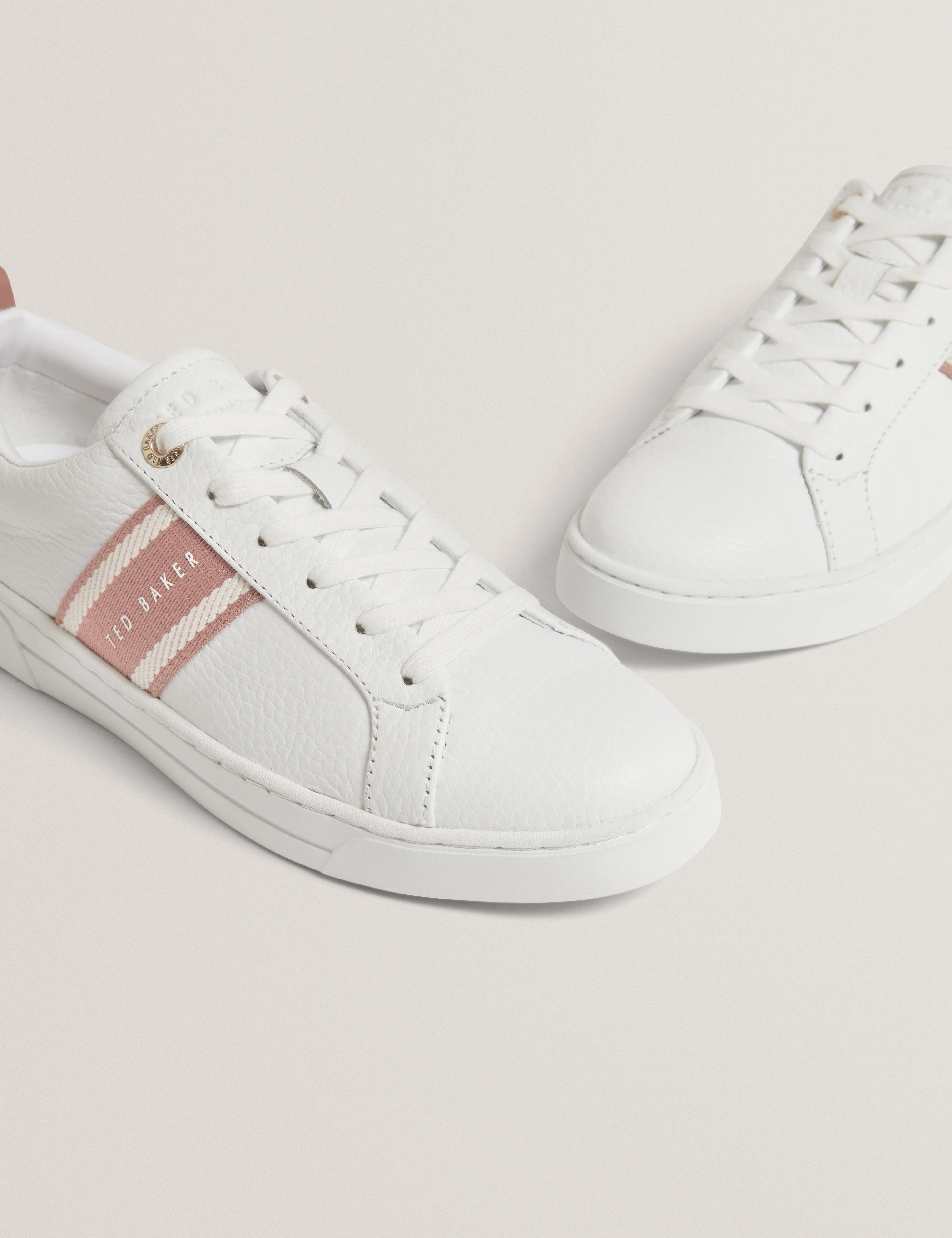 Bailly Webbing Detail Trainer White-Brwn - Image 3