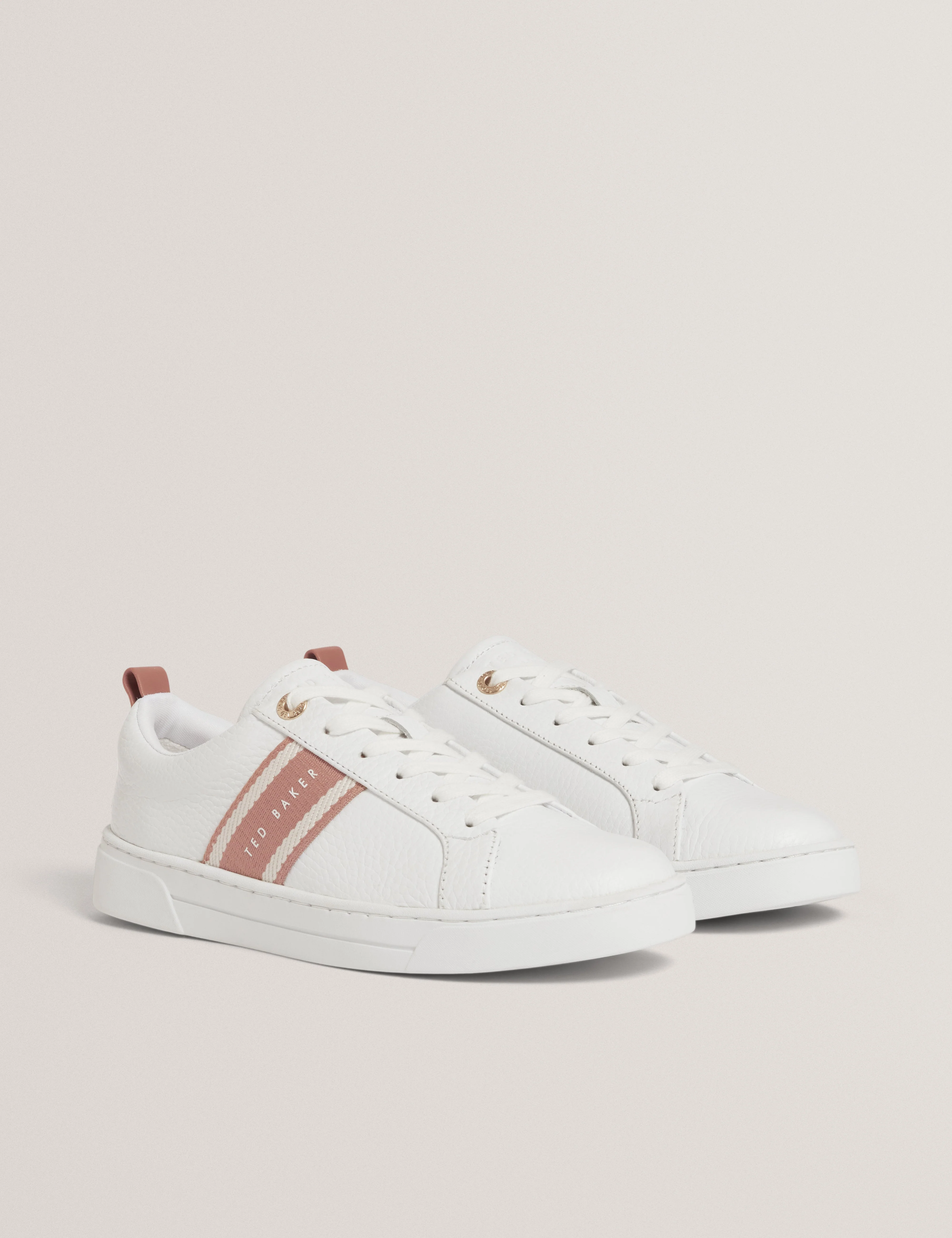 Bailly Webbing Detail Trainer White-Brwn - Image 4