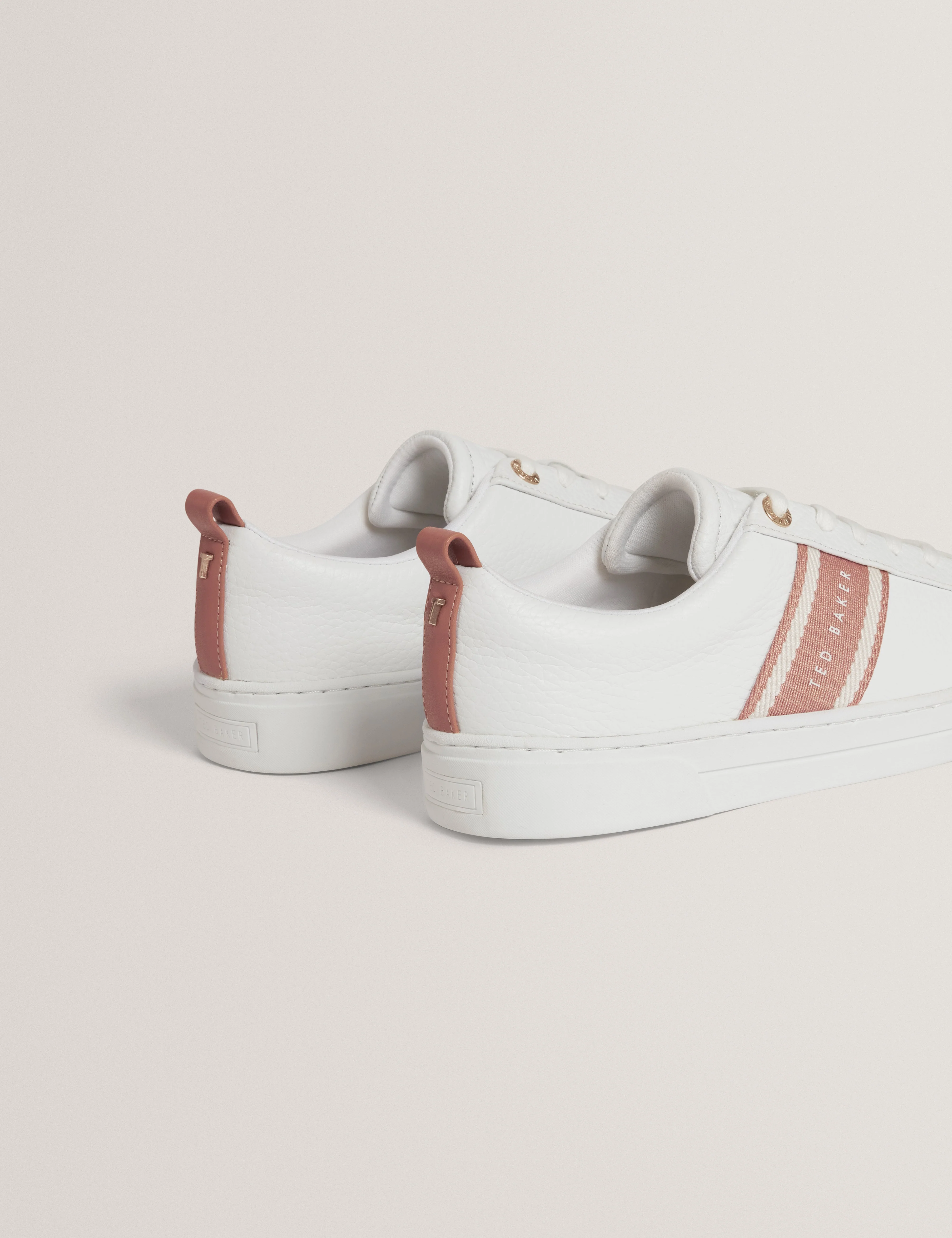 Bailly Webbing Detail Trainer White-Brwn - Image 5