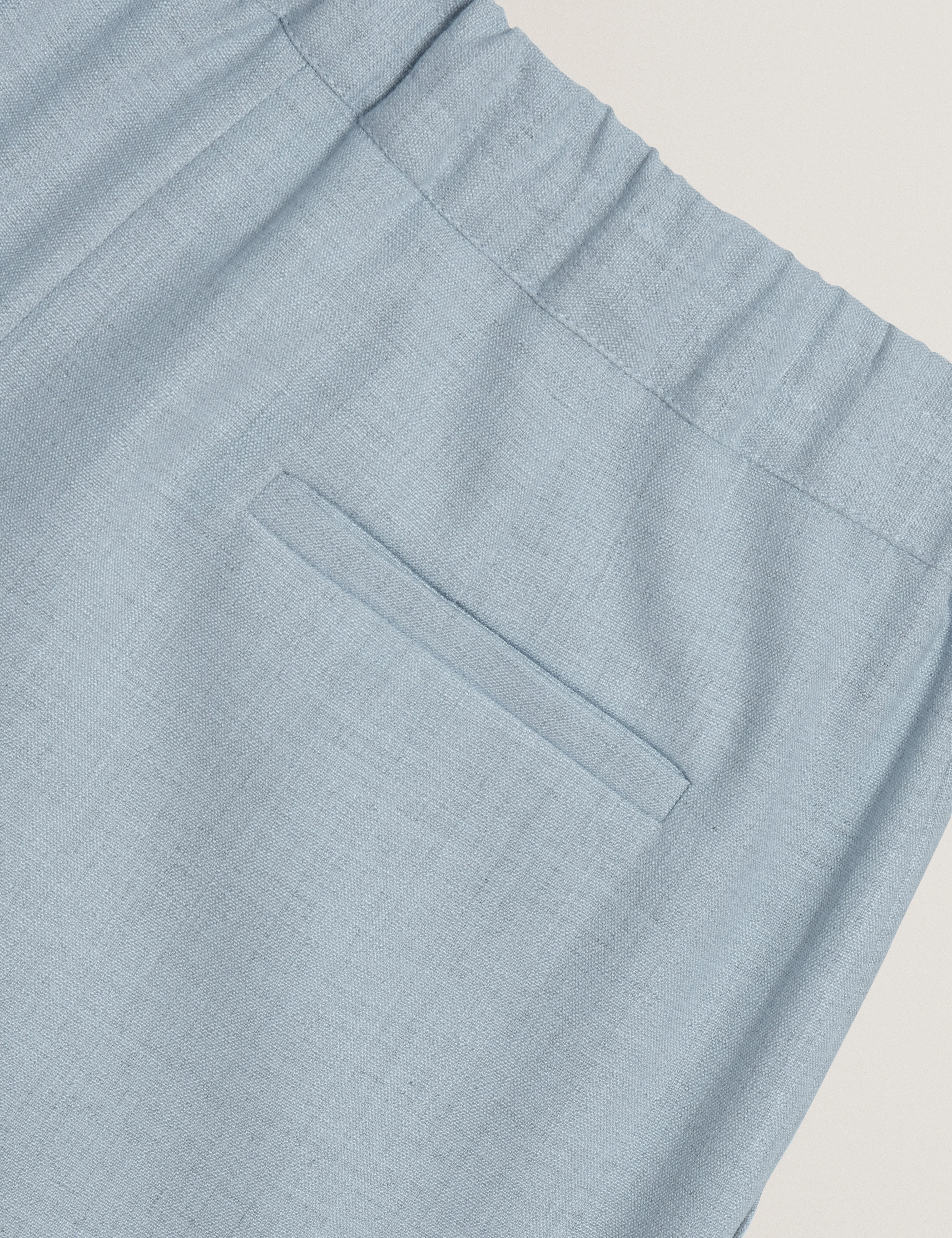 Ballia Elasticated Waist Tailored Trousers Pl-Blue - Image 3