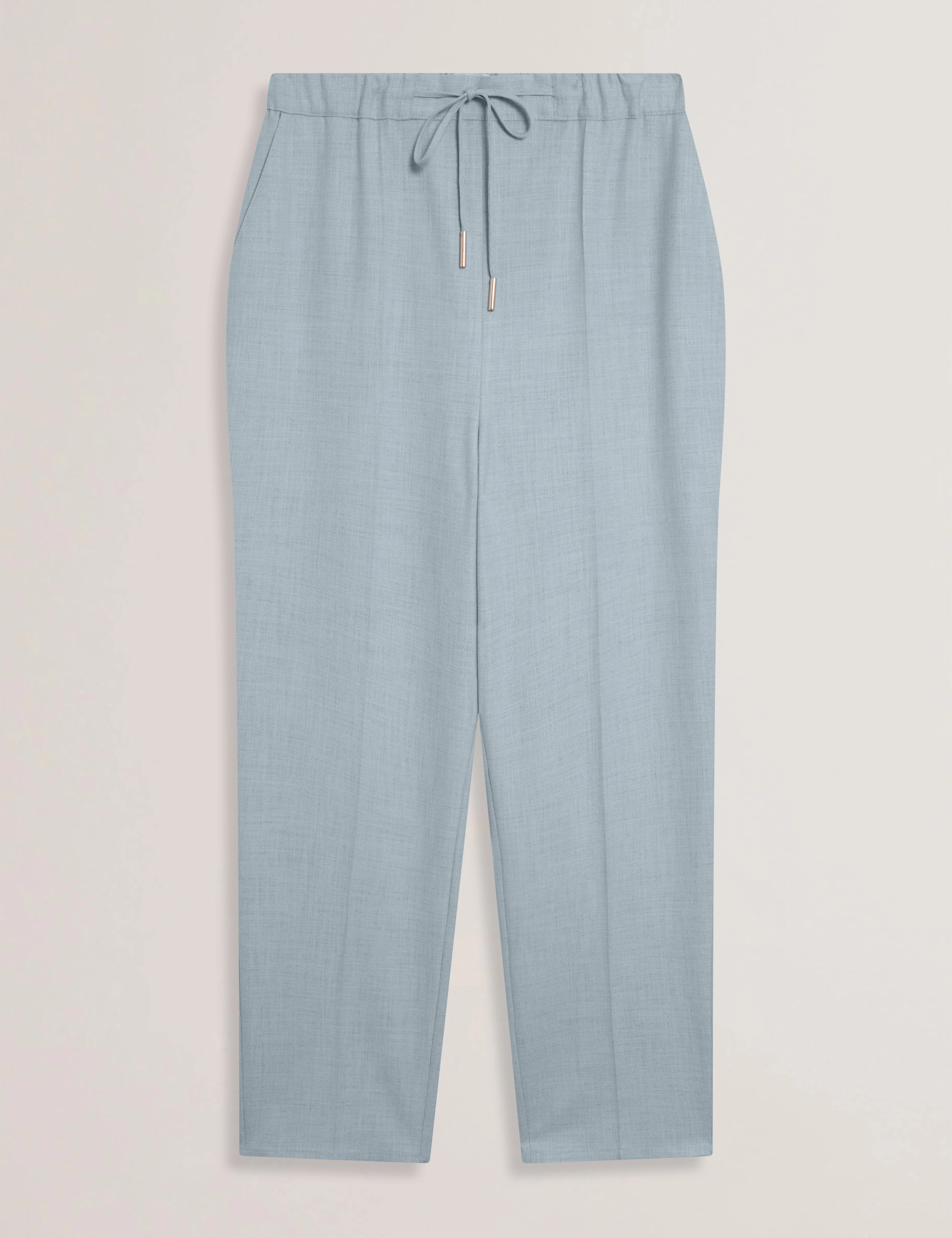 Ballia Elasticated Waist Tailored Trousers Pl-Blue - Image 6