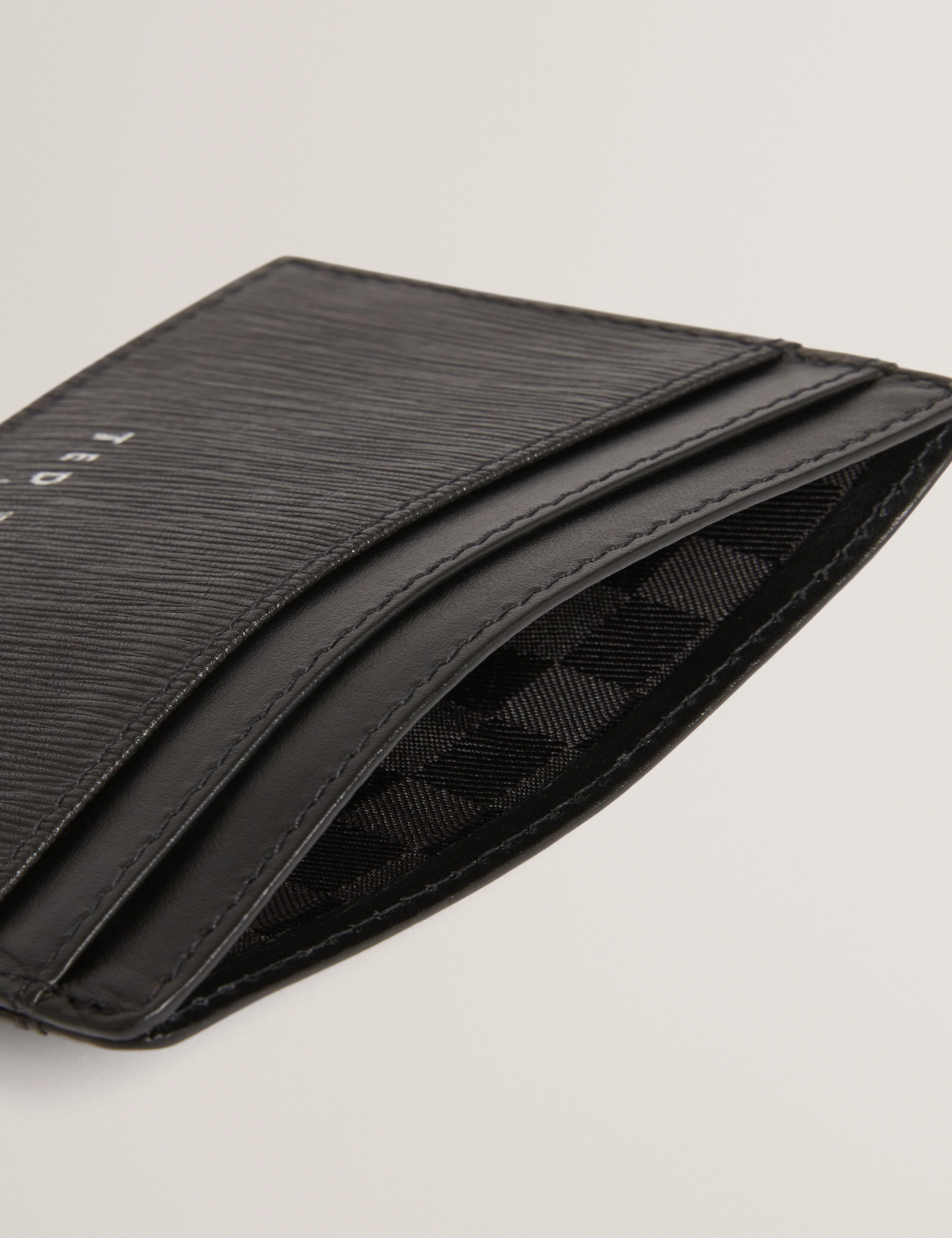 Barnell Bark Texture Leather Keyring Cardholder Black - Image 4