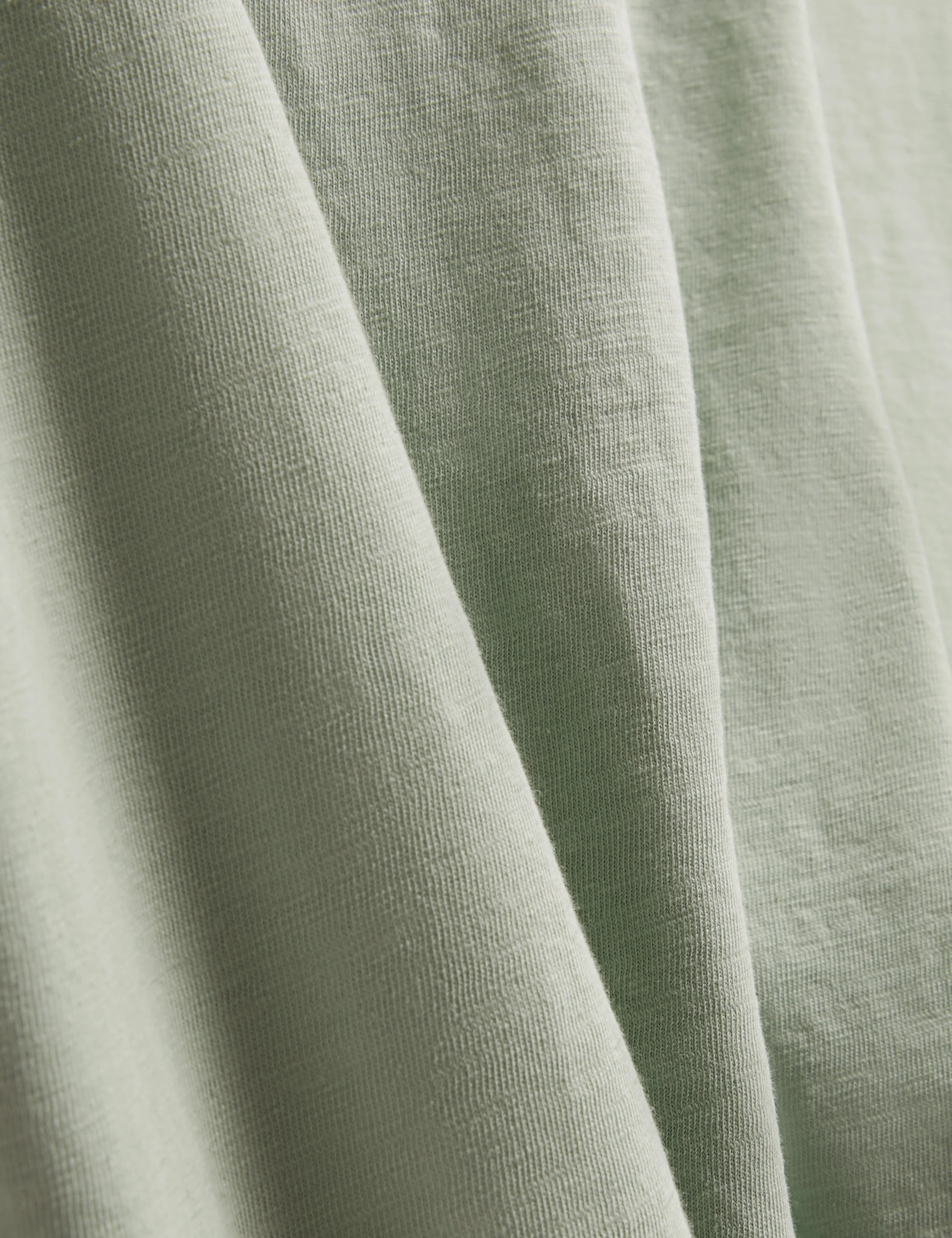 Bartol Short Sleeve Regular Linen Cotton T-Shirt Mid-Green - Image 3