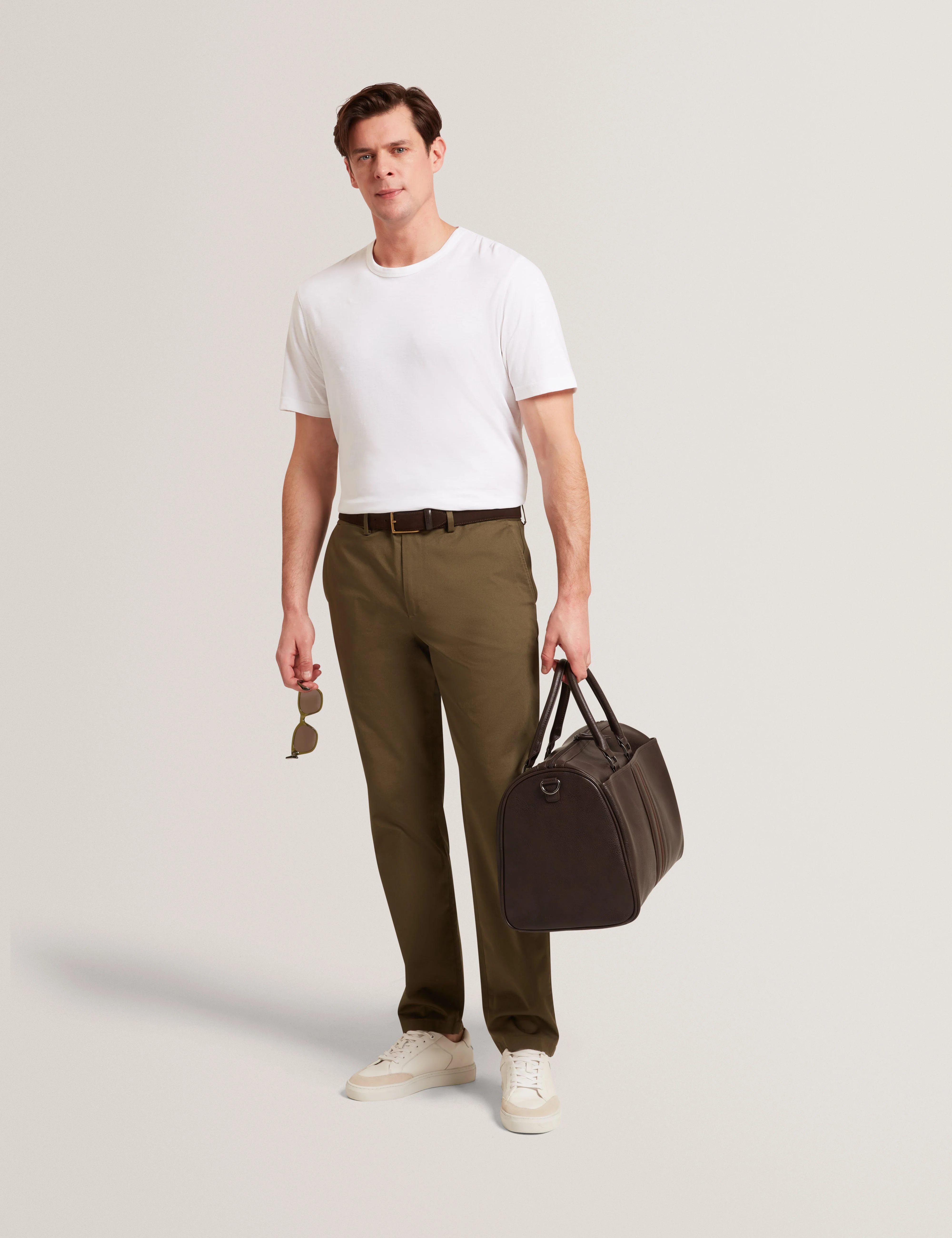 Bartol Short Sleeve Regular Linen Cotton T-Shirt White - Image 2