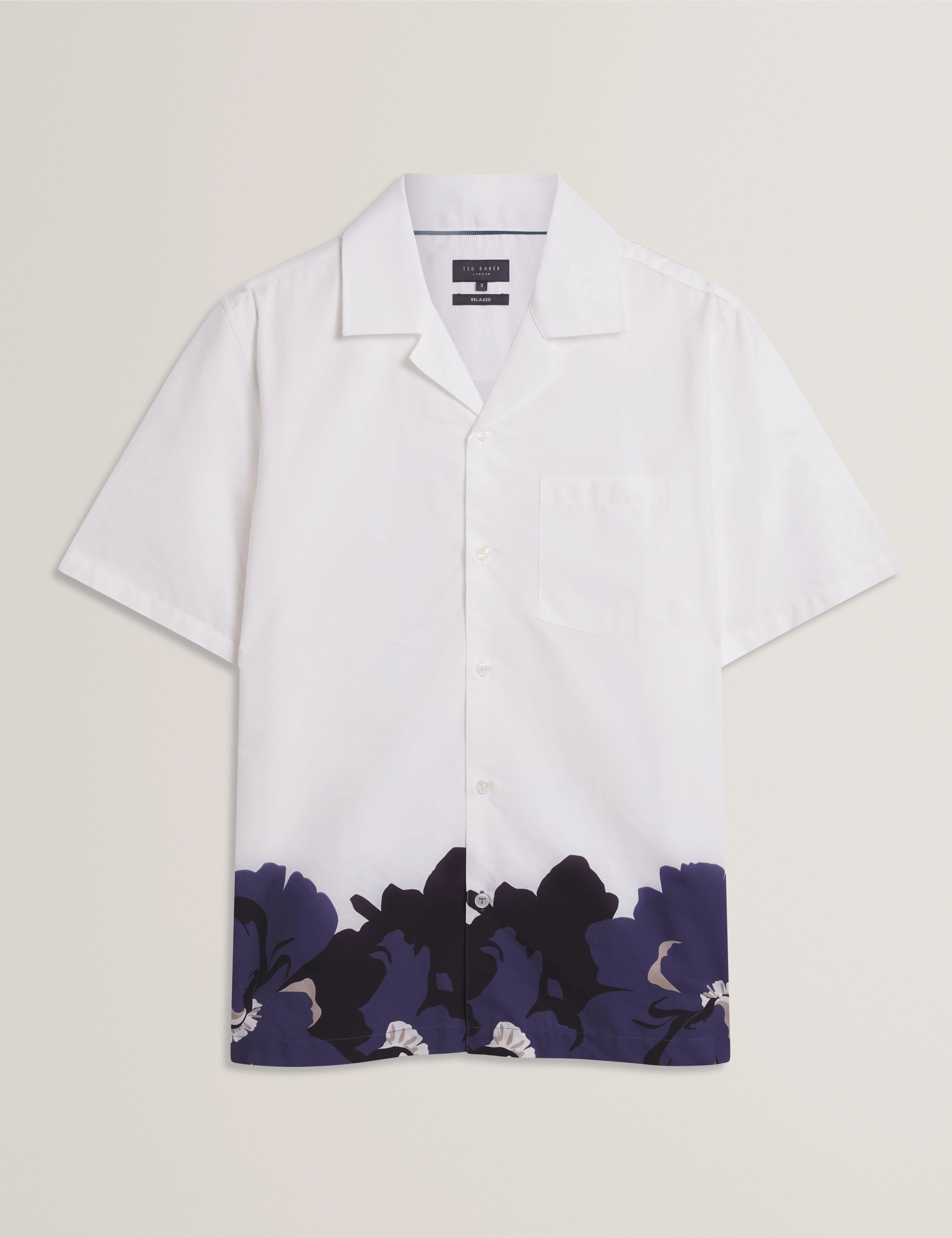 Biscarn Short Sleeve Relaxed Placement Floral Shirt White - Image 7