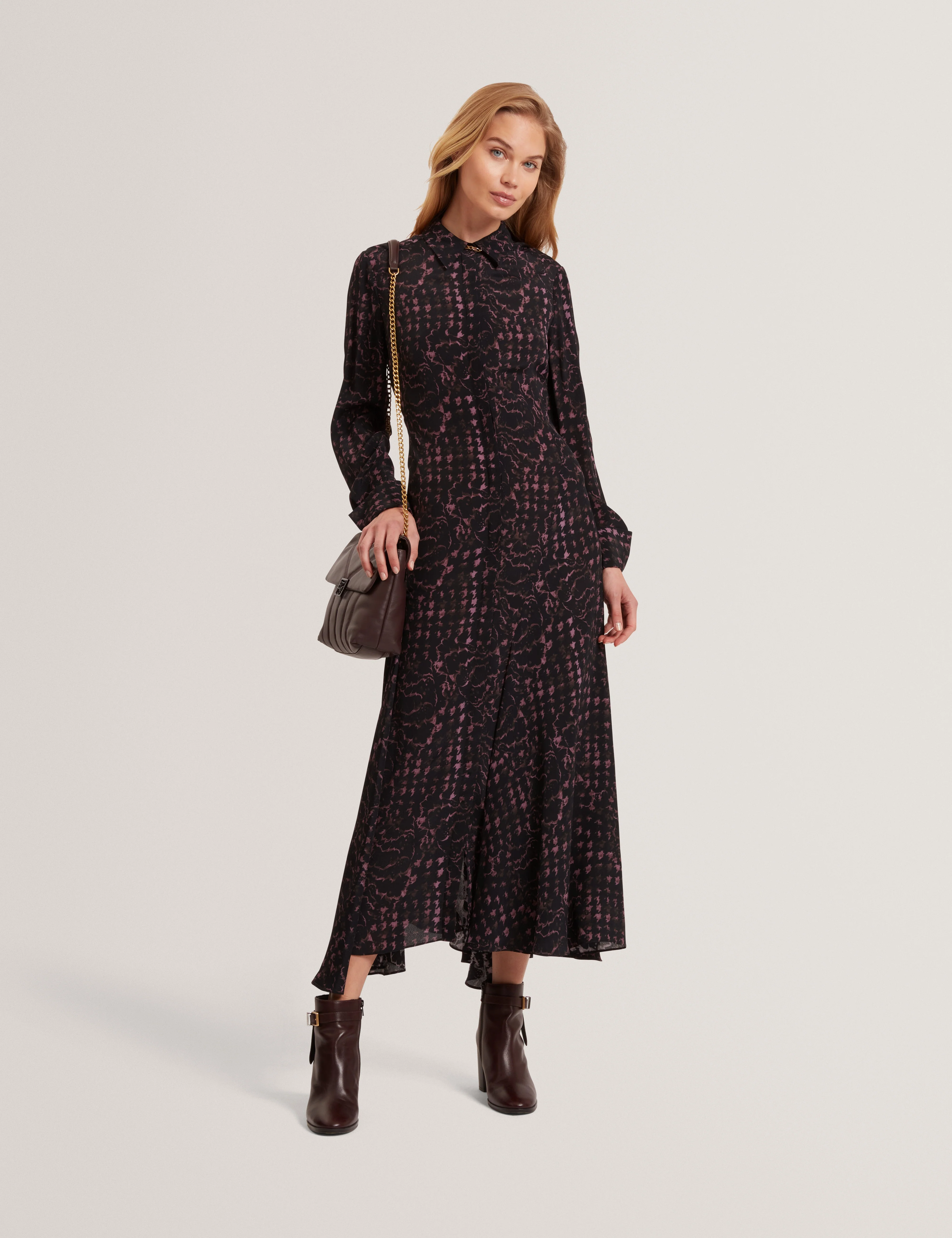 Biscaya Printed Midi Shirt Dress Black - Image 2