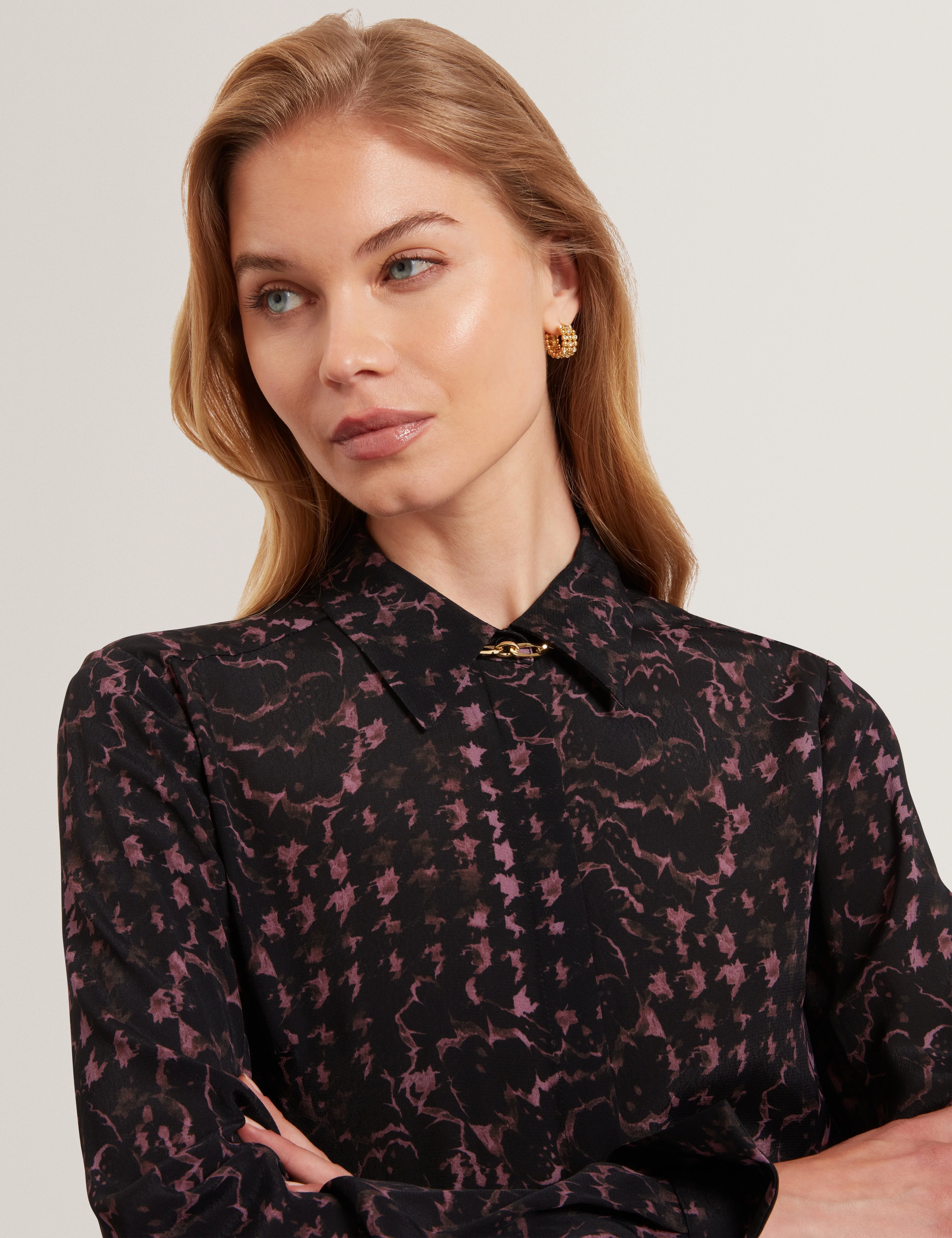 Biscaya Printed Midi Shirt Dress Black - Image 4