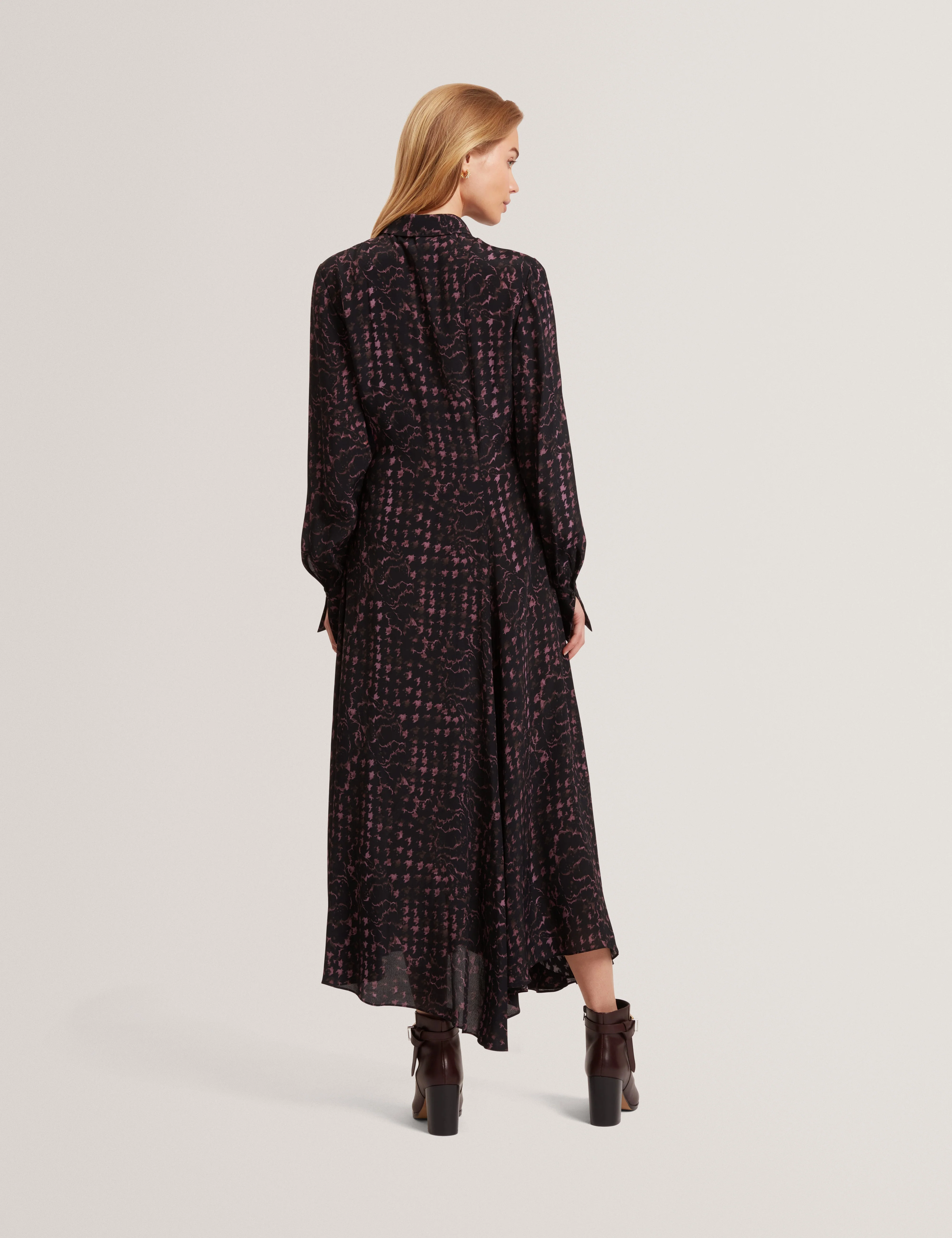 Biscaya Printed Midi Shirt Dress Black - Image 5