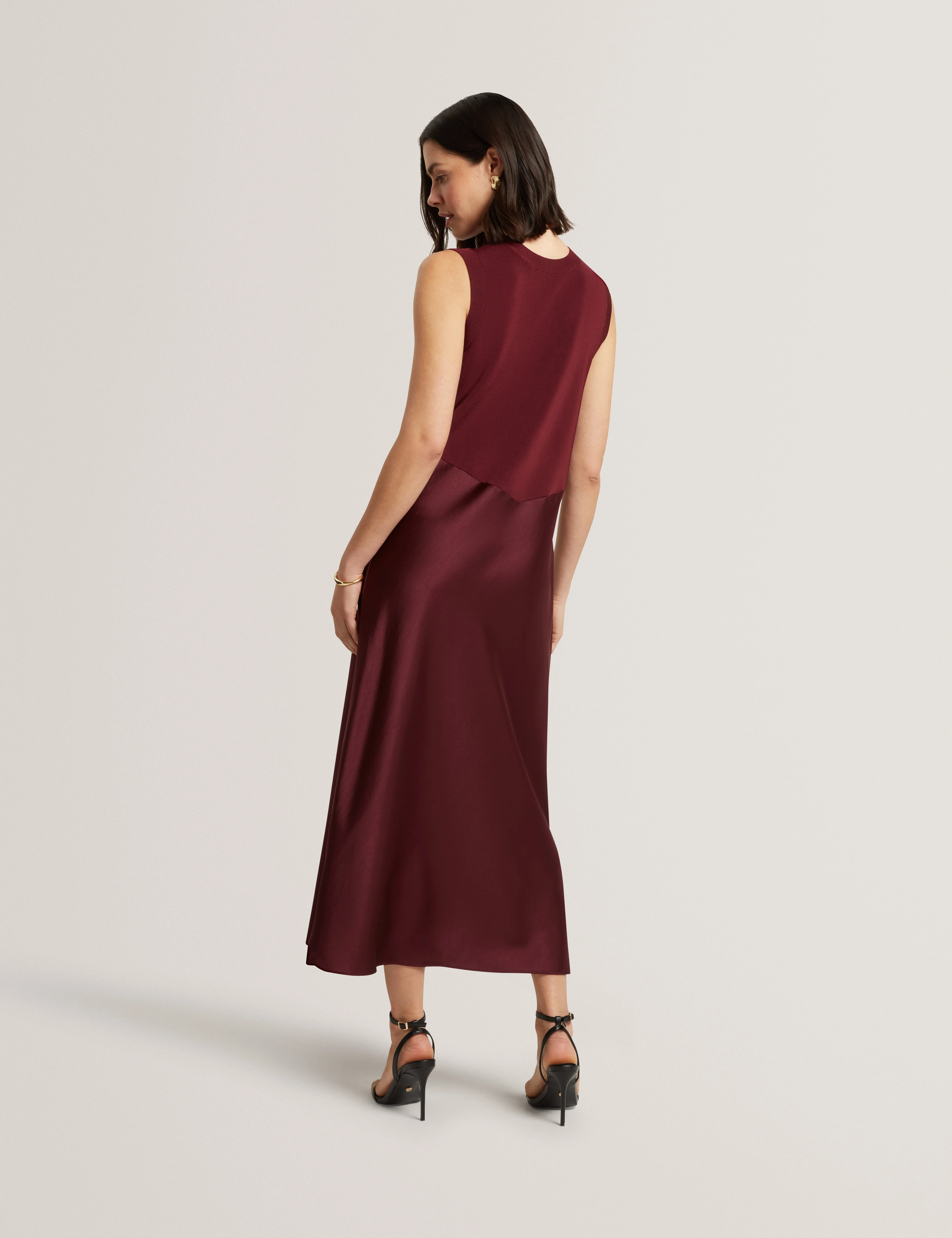 Blaaza Maxi Dress With Knitted Back Oxblood - Image 5