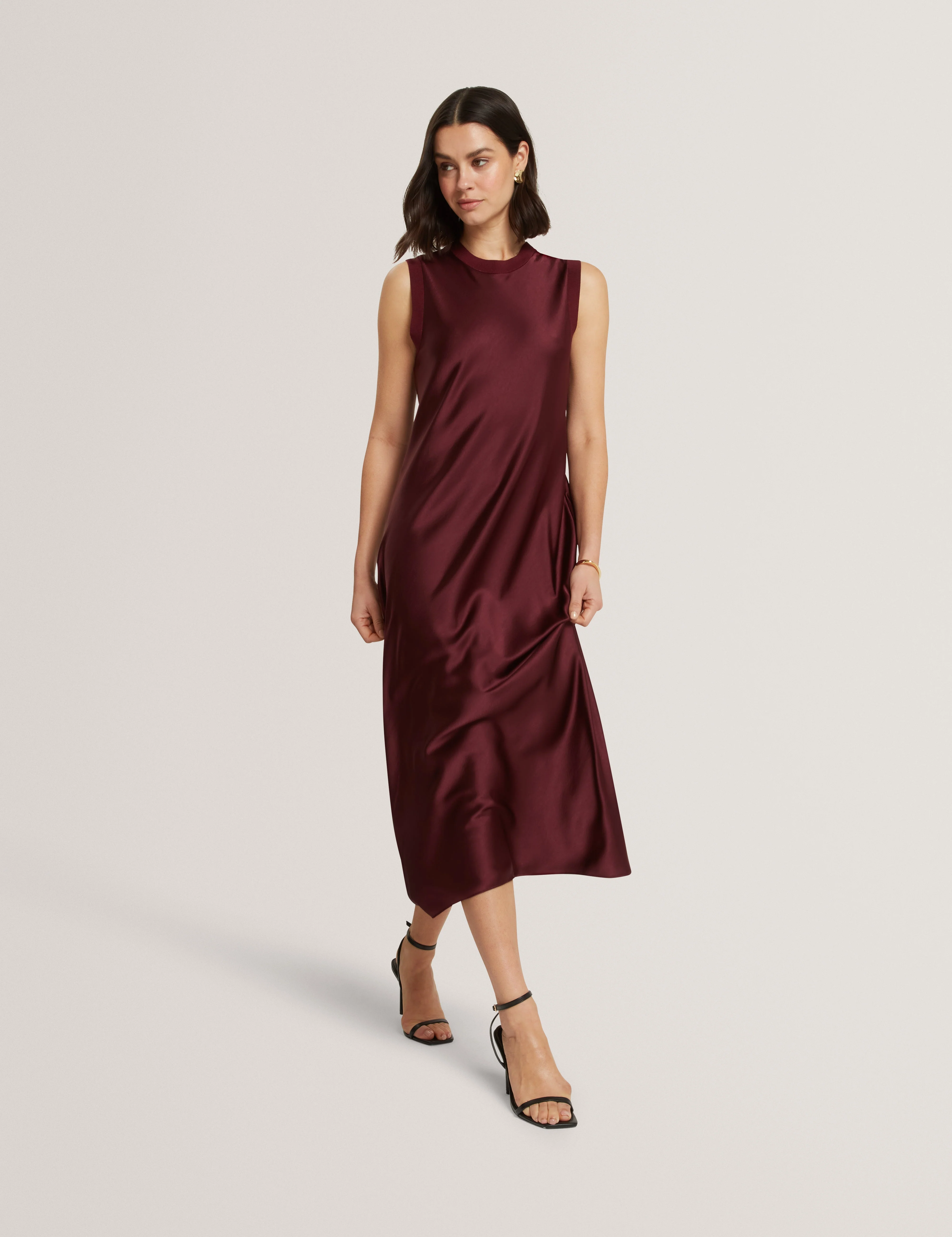 Blaaza Maxi Dress With Knitted Back Oxblood - Image 6