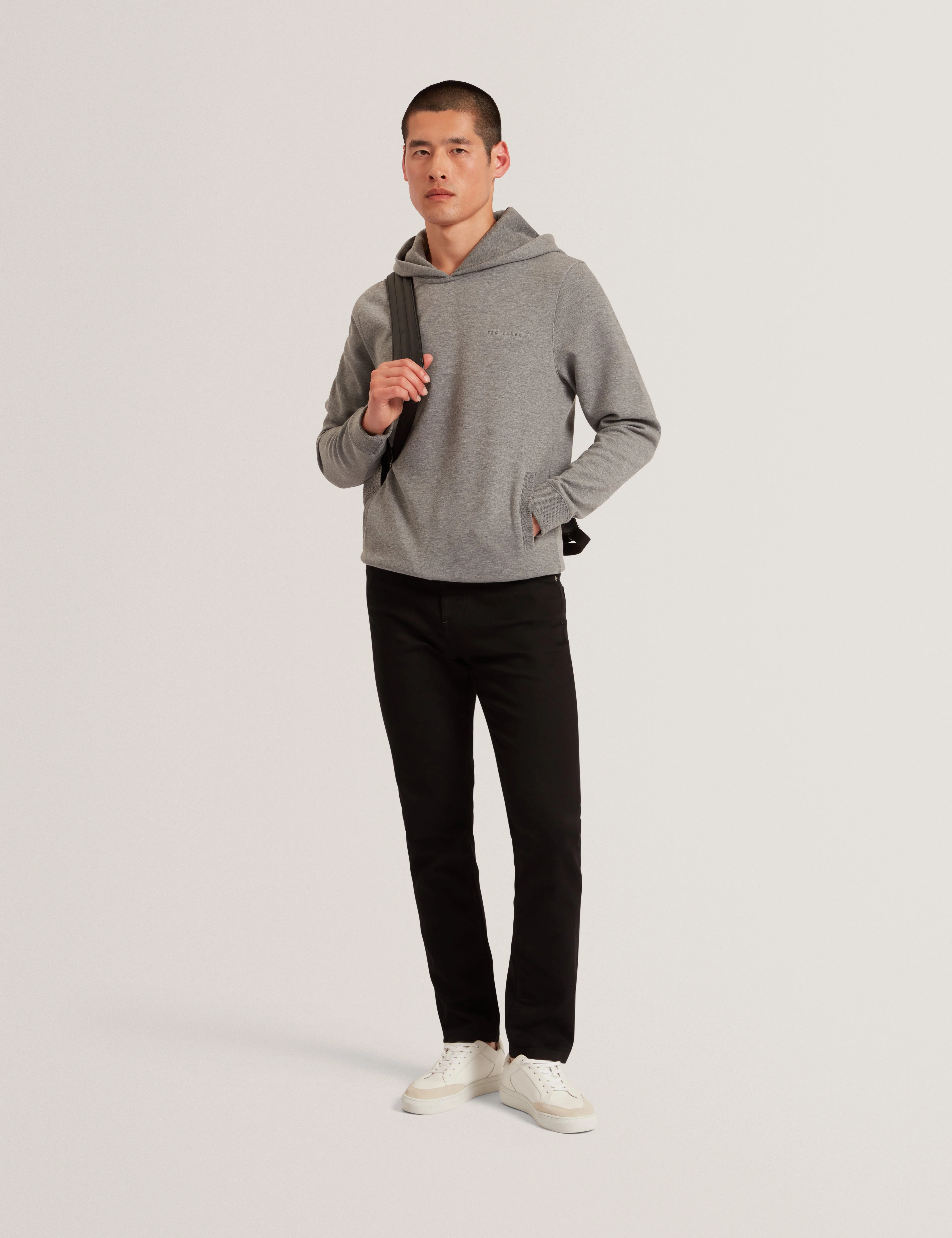 Boids Branded Honeycomb Trim Hoodie Mid-Grey - Image 2