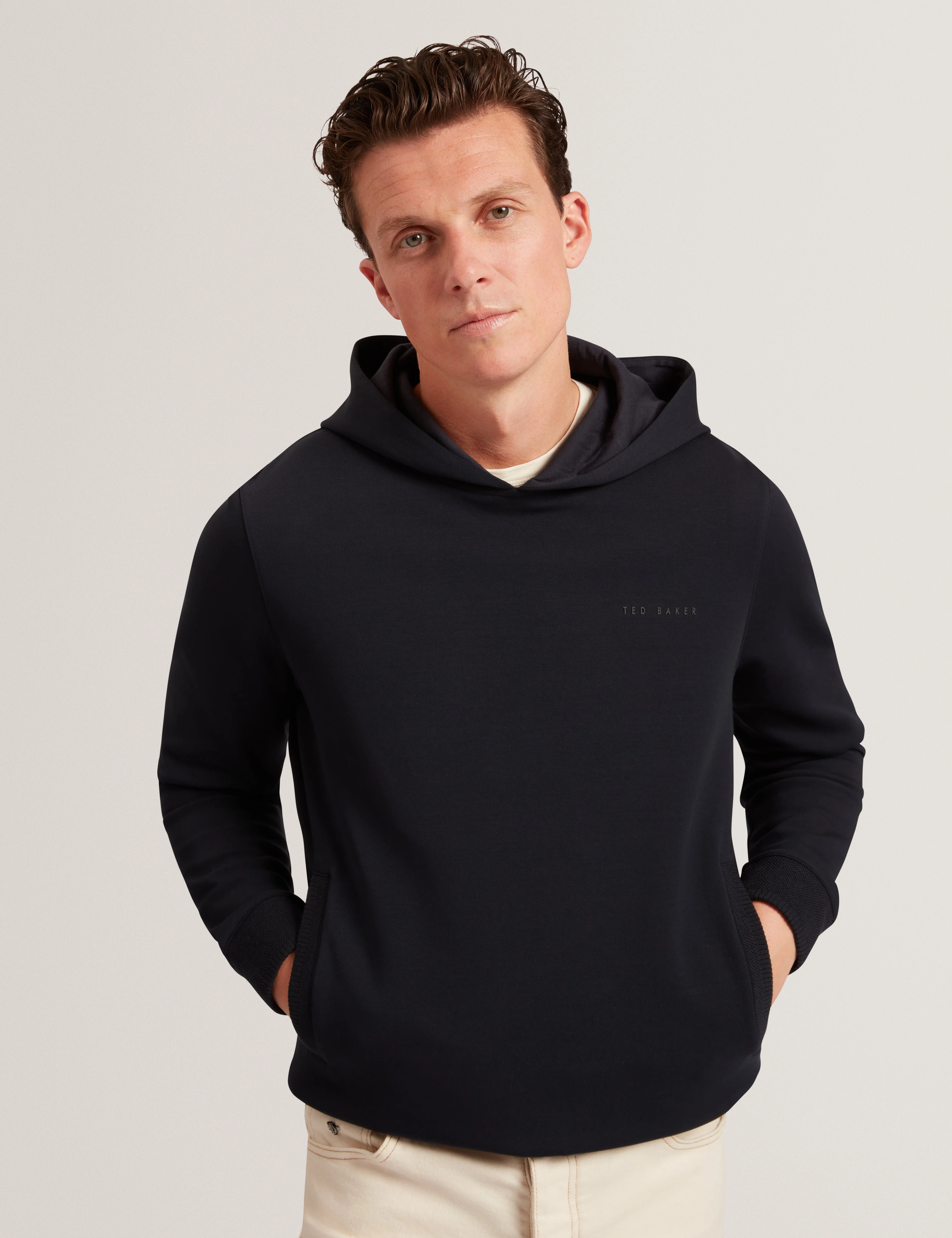 Boids Branded Honeycomb Trim Hoodie Navy
