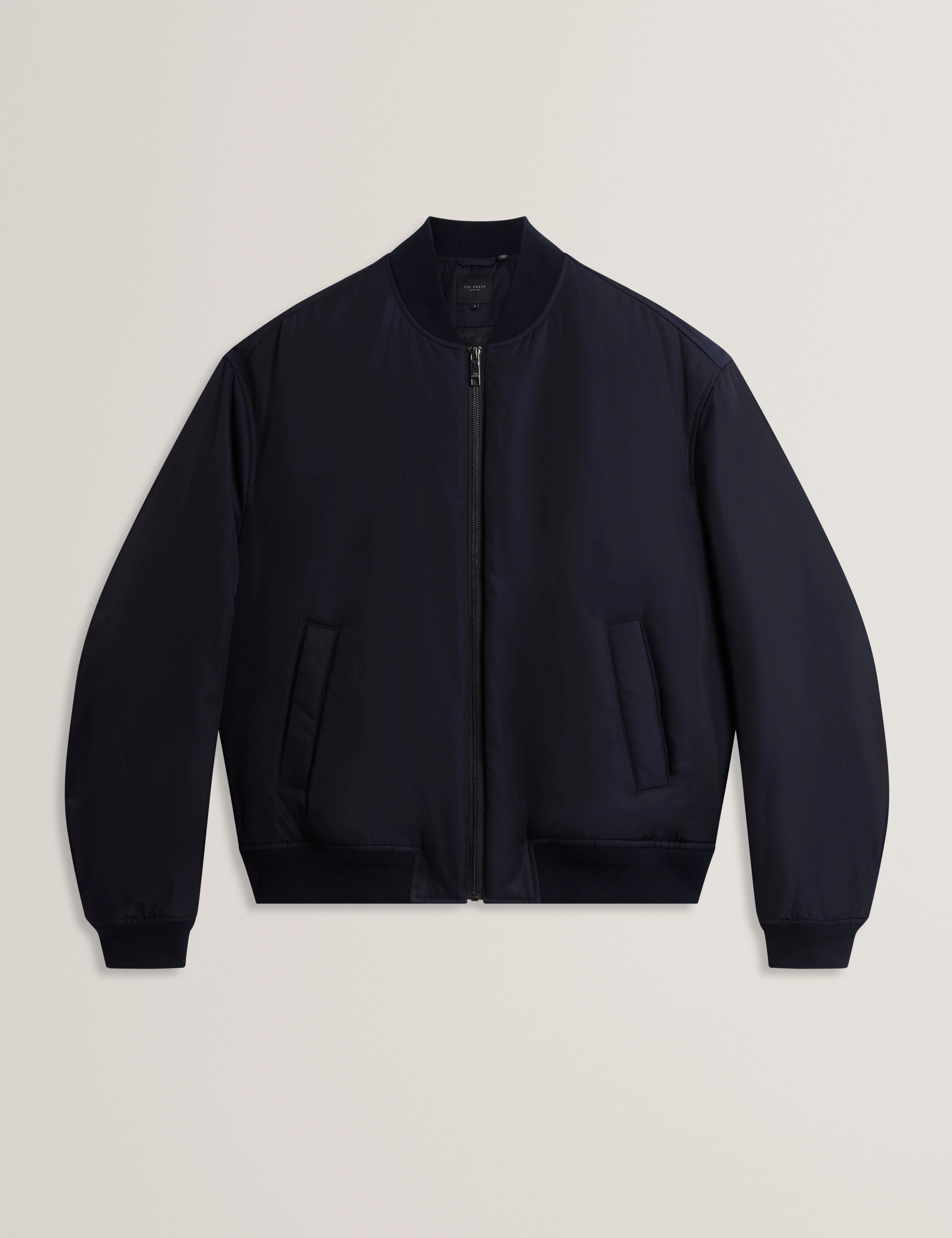Bombard Relaxed Fit Nylon Ma1 Bomber Jacket Navy - Image 7