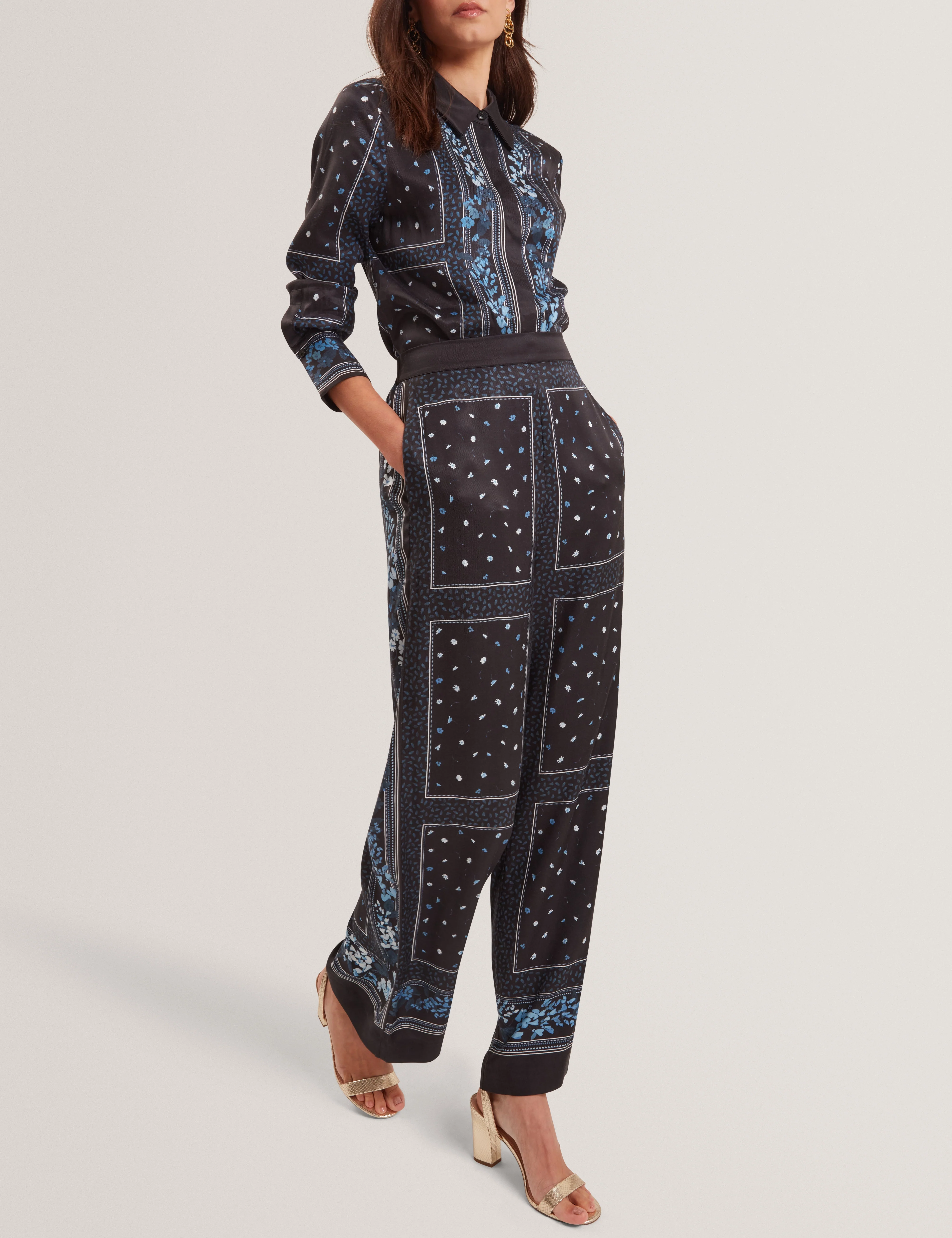 Brani Printed Wide Leg Trouser Black - Image 3
