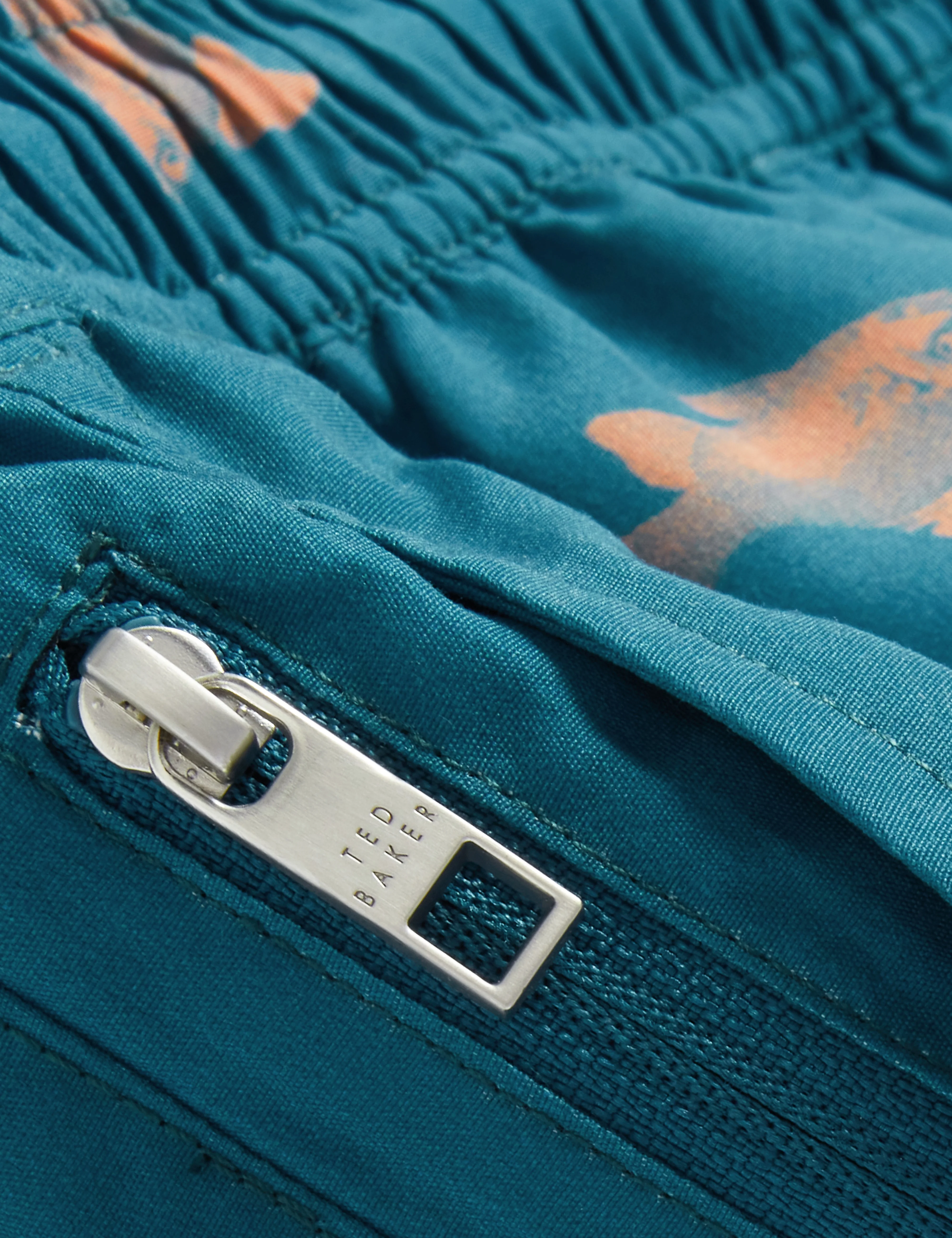Brentwd Goldfish Print Swim Short Teal-Blue - Image 6