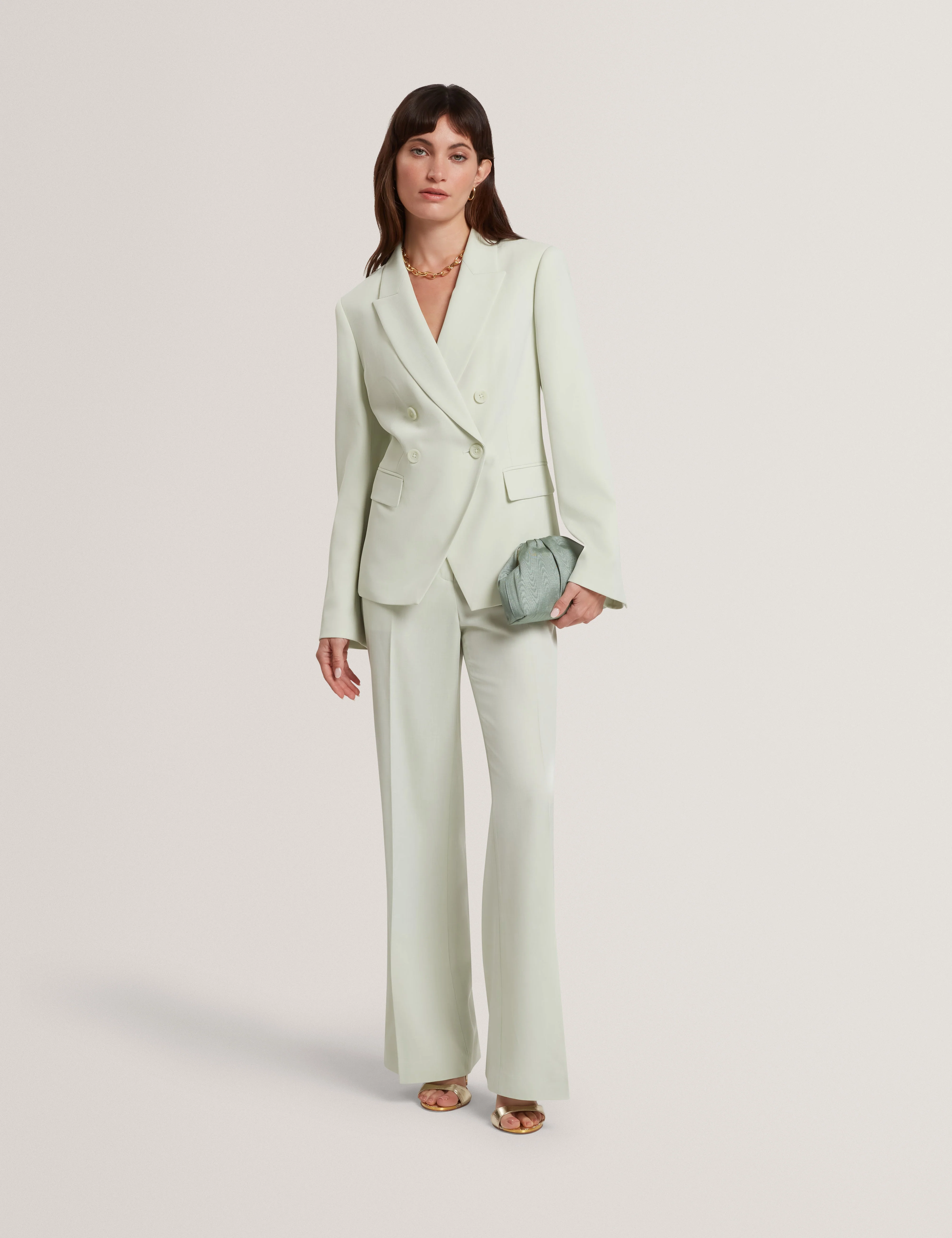 Brida Double Breasted Blazer Pl-Green - Image 2