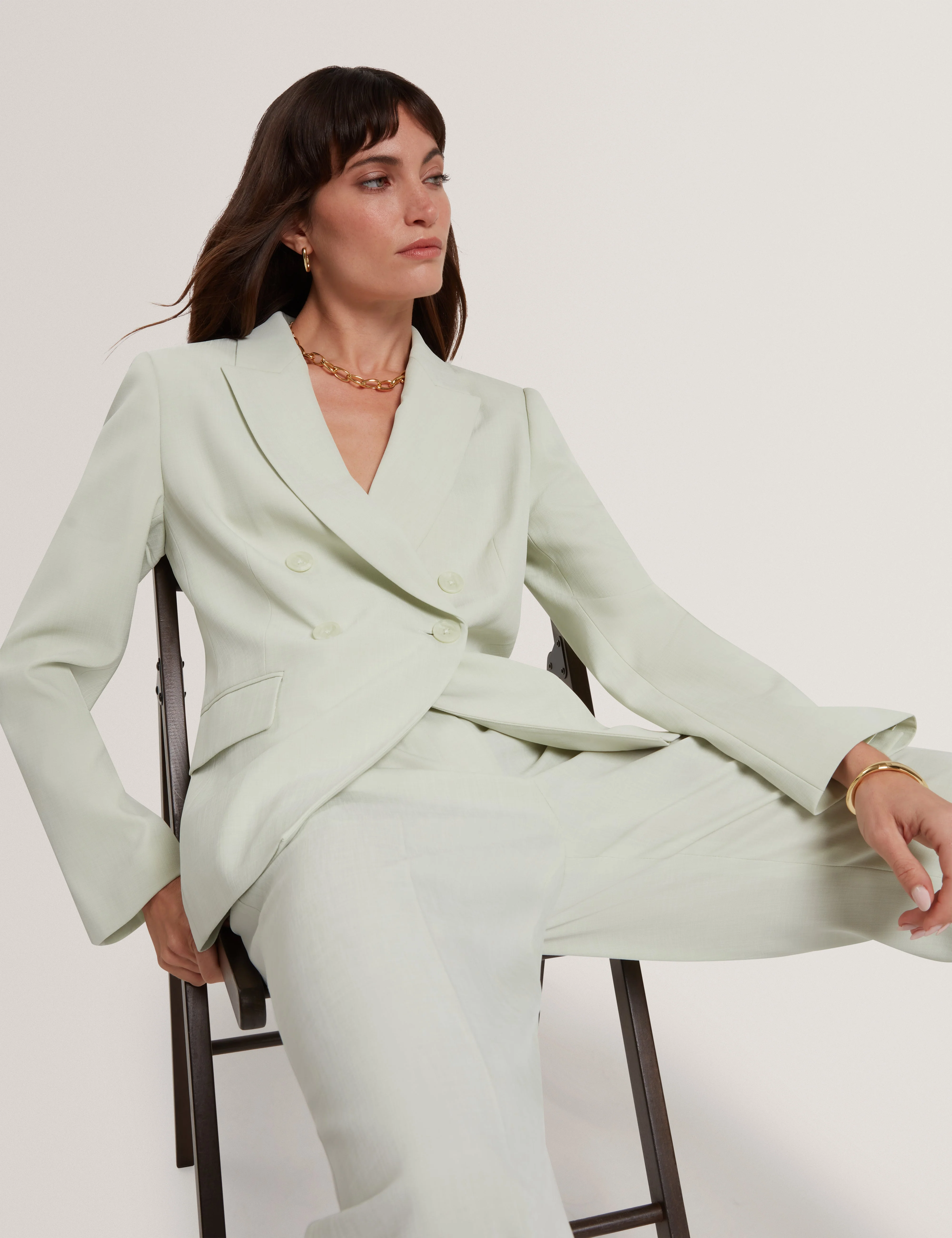 Brida Double Breasted Blazer Pl-Green - Image 6