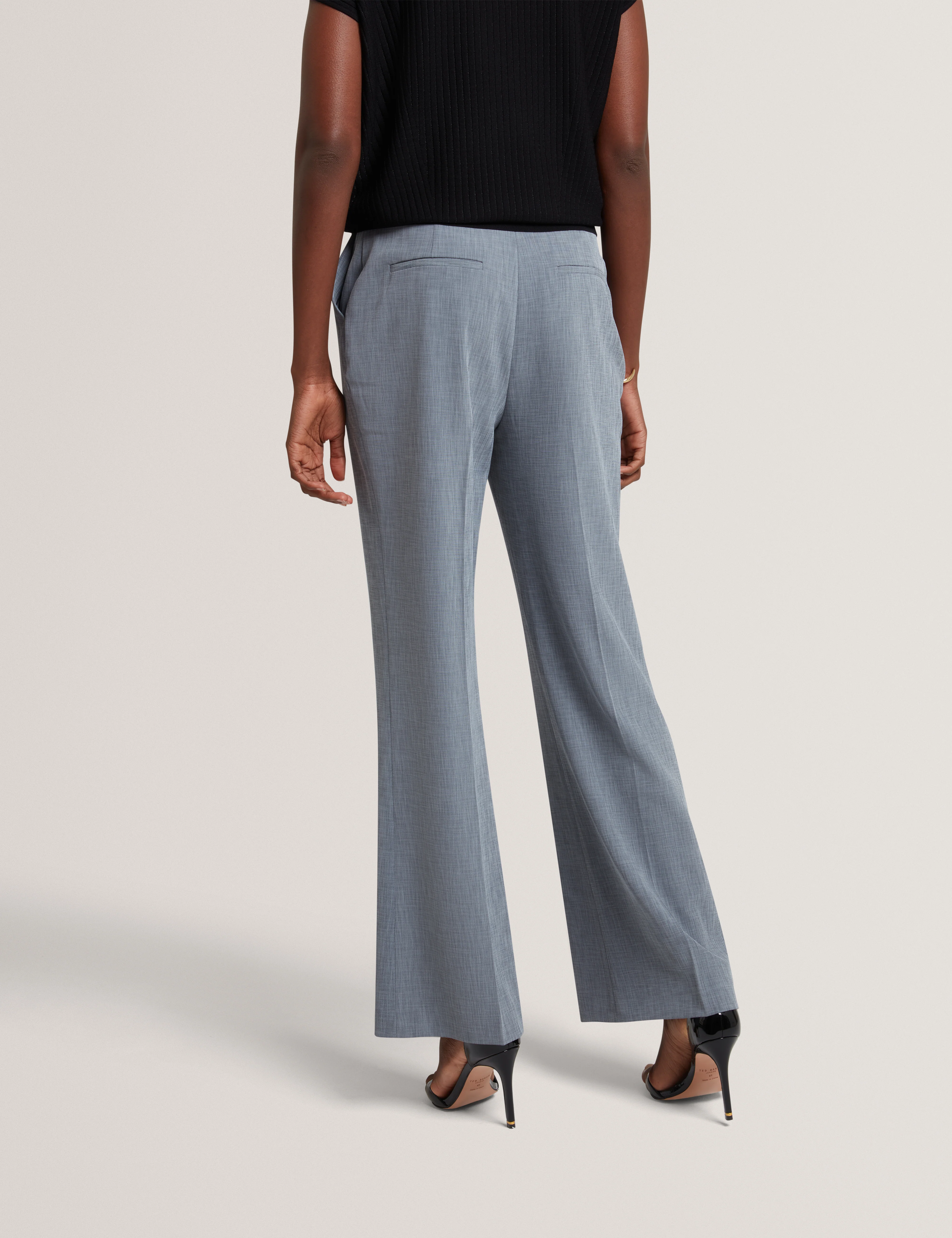 Bridat Kick Flare Tailored Trousers Navy - Image 4