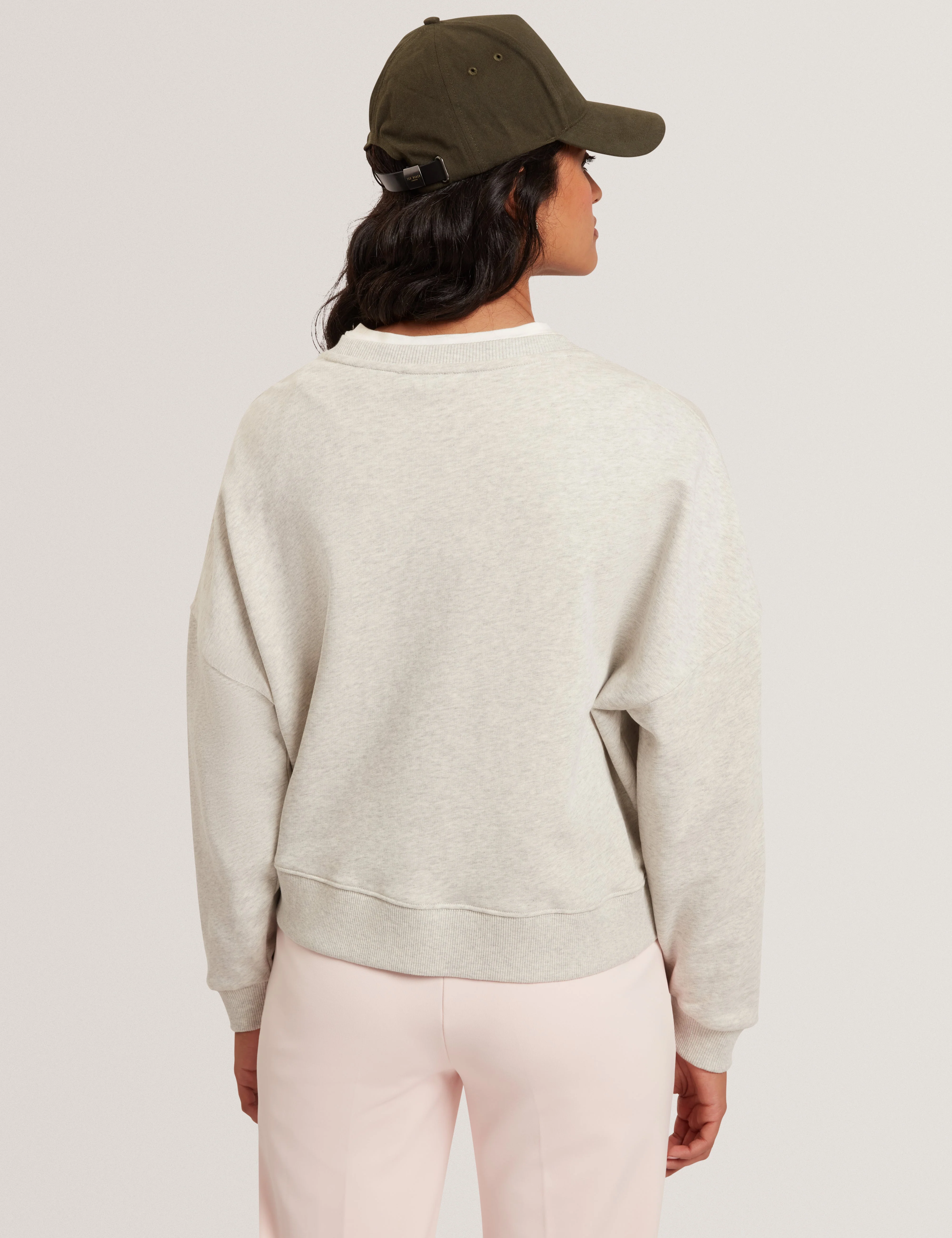 Brookla Printed Embroidered Sweatshirt Grey - Image 5