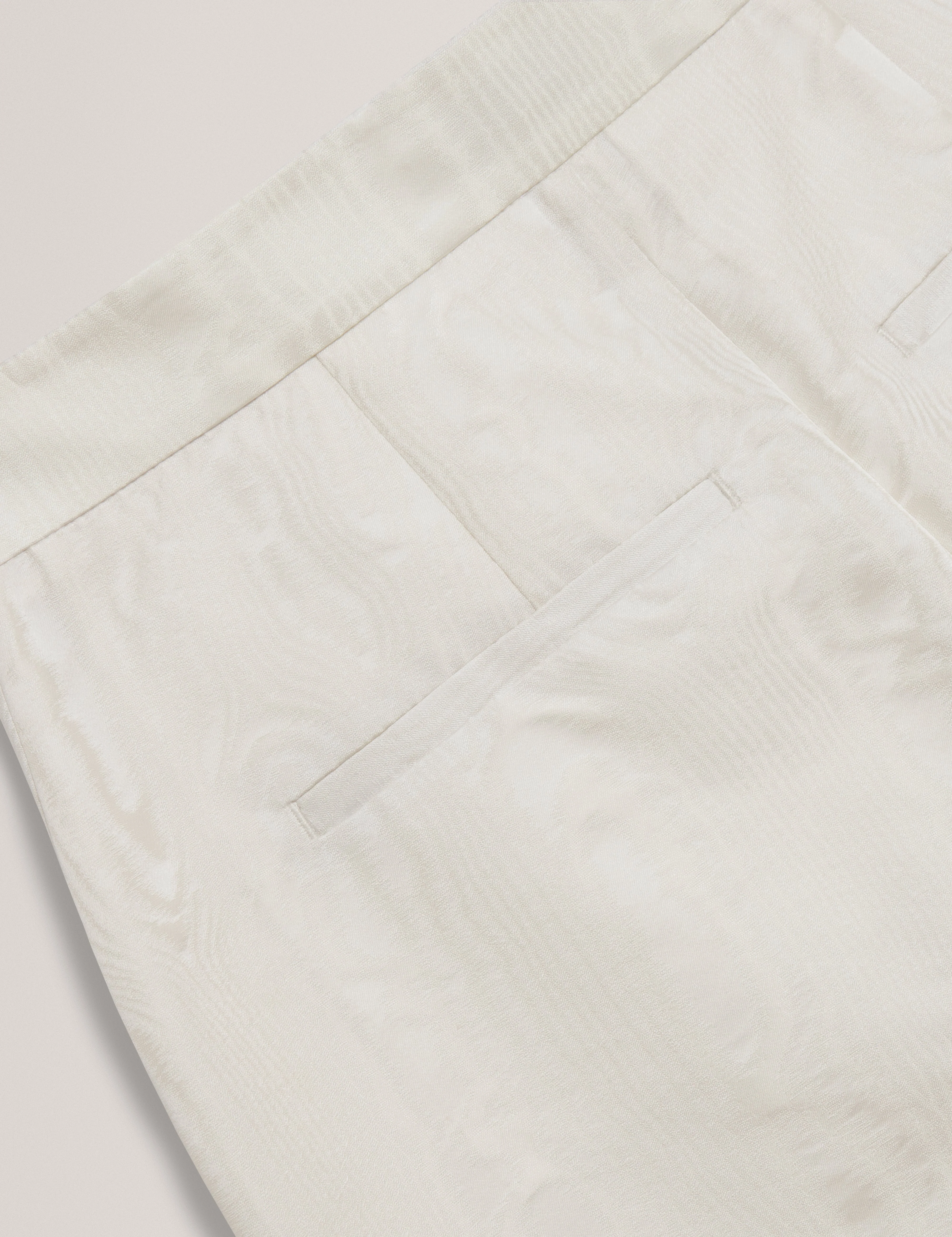 Cabirit Moire Jacquard Tailored Tapered Trouser Ivory - Image 3