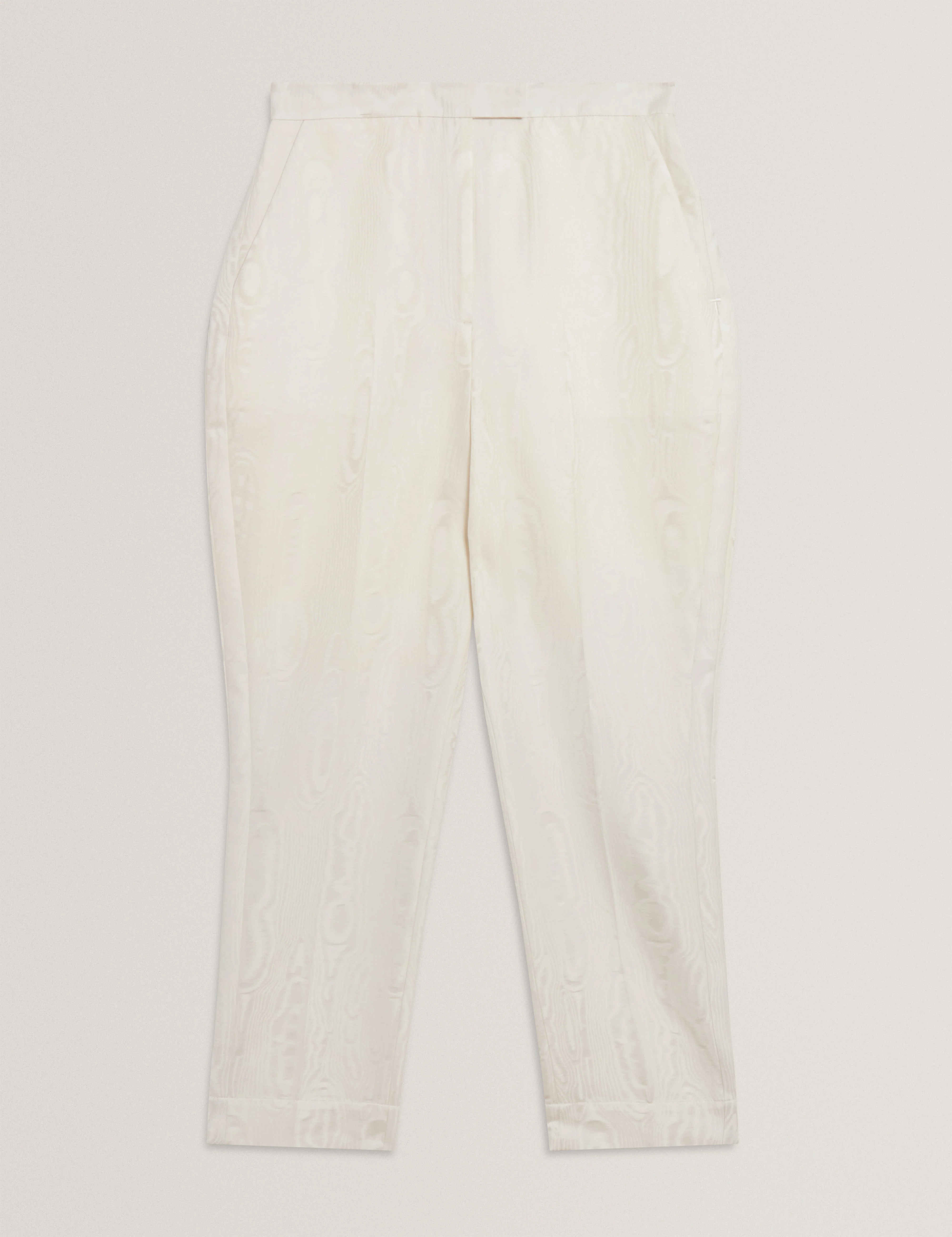 Cabirit Moire Jacquard Tailored Tapered Trouser Ivory - Image 6