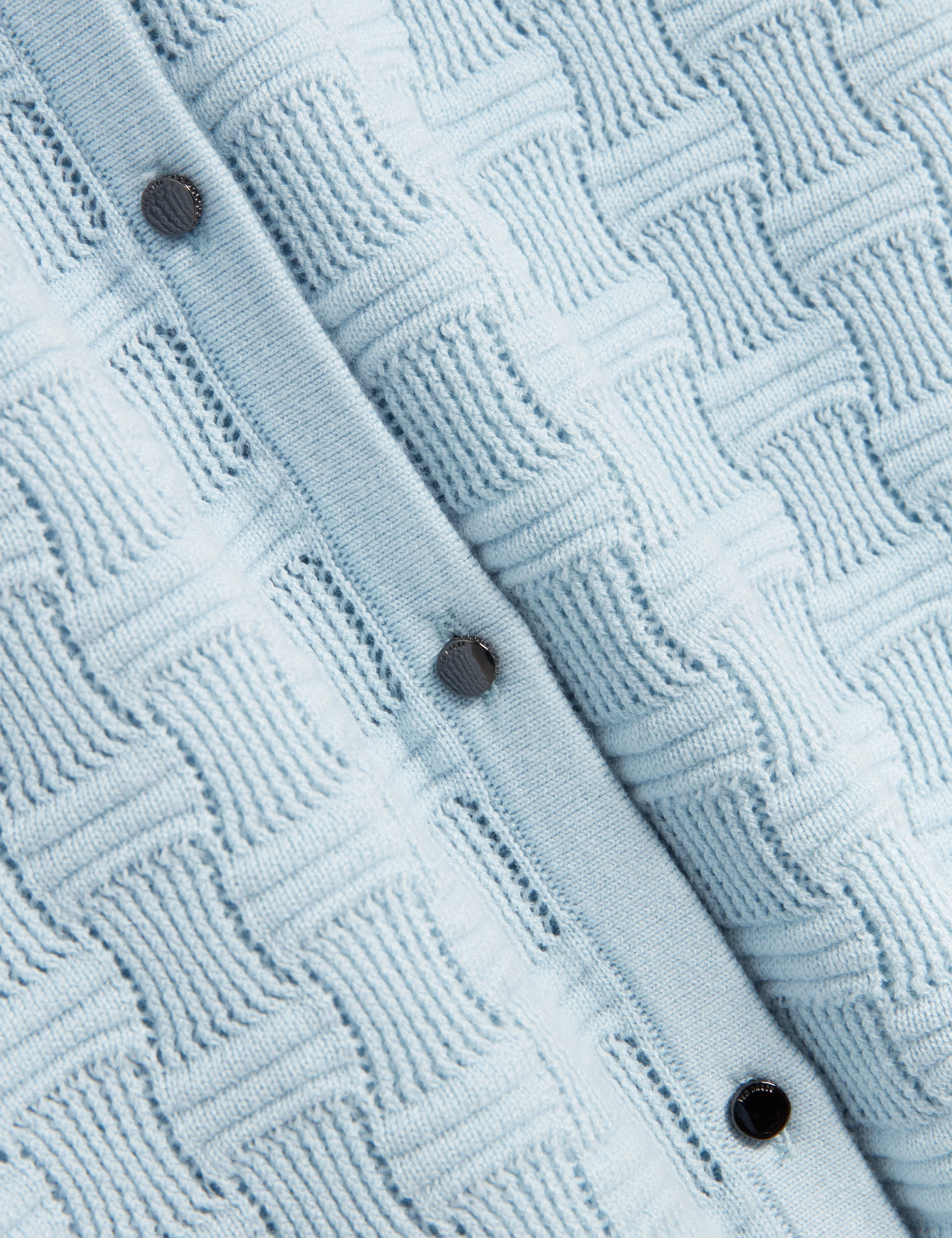 Cahrie Touch Of Silk Knitted Crew Neck Cardigan Pl-Blue - Image 6