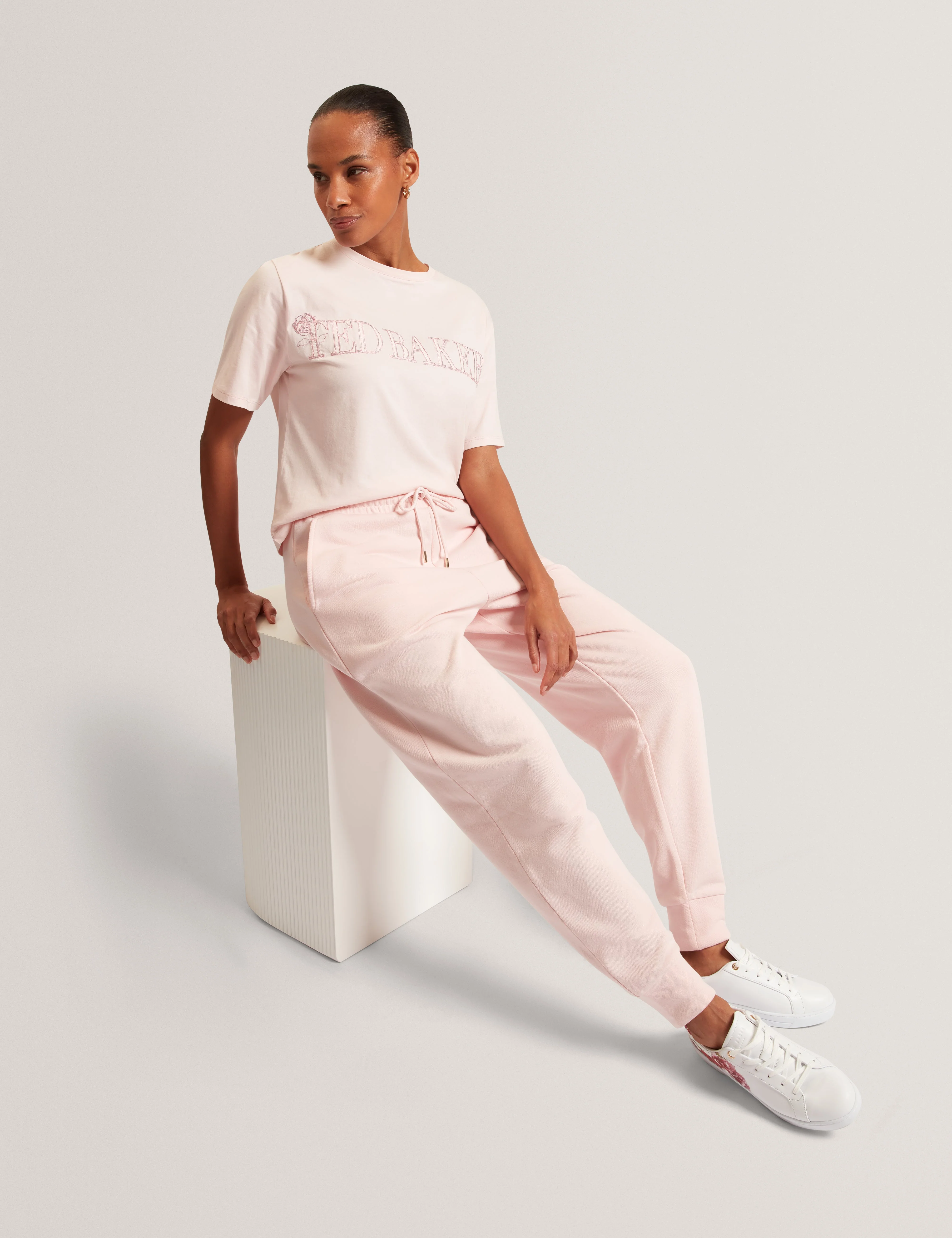 Calytri T Branded Barrel Leg Jogger Pink - Image 6