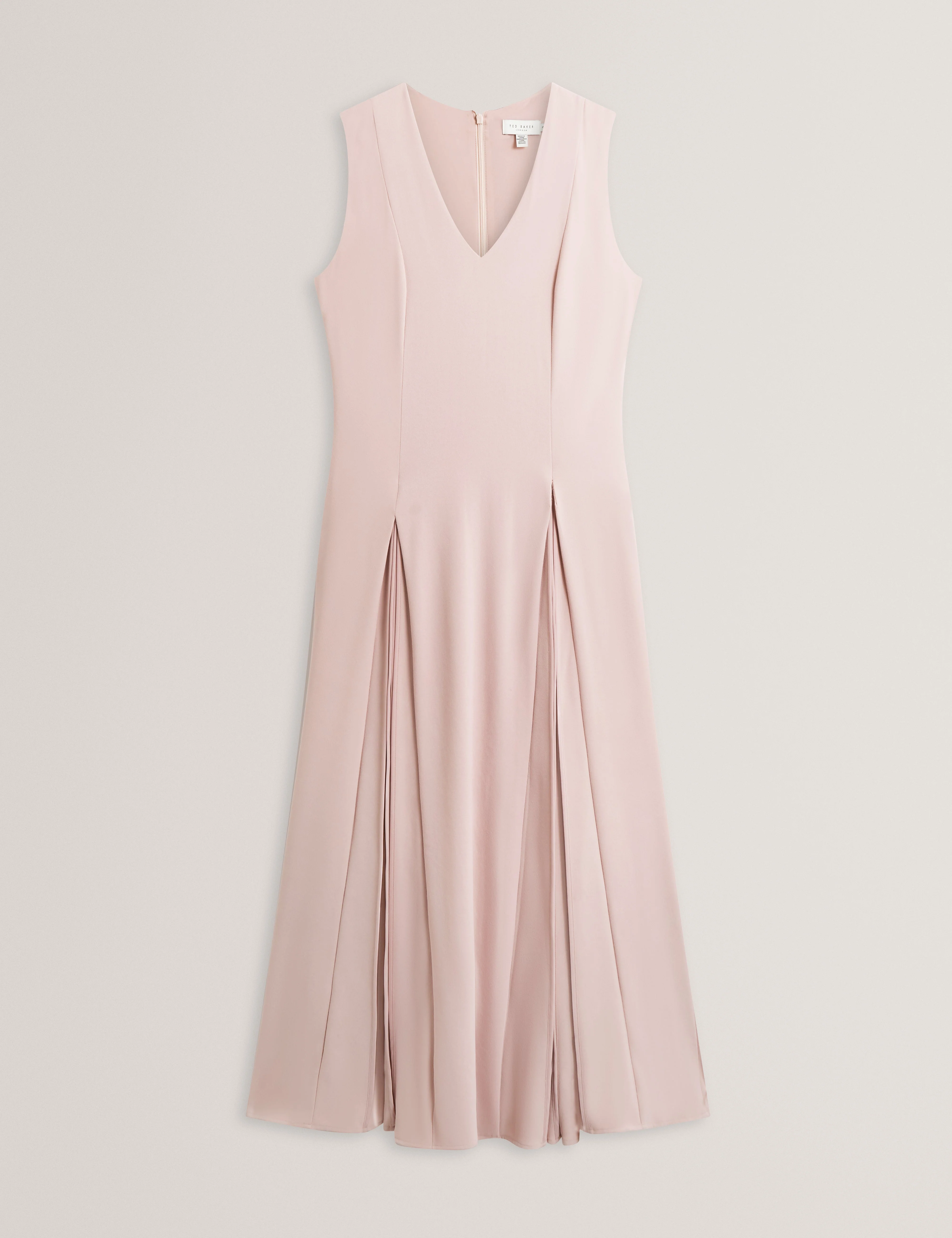 Carneli Midi Dress With Pleat Detail Dusky-Pink - Image 7