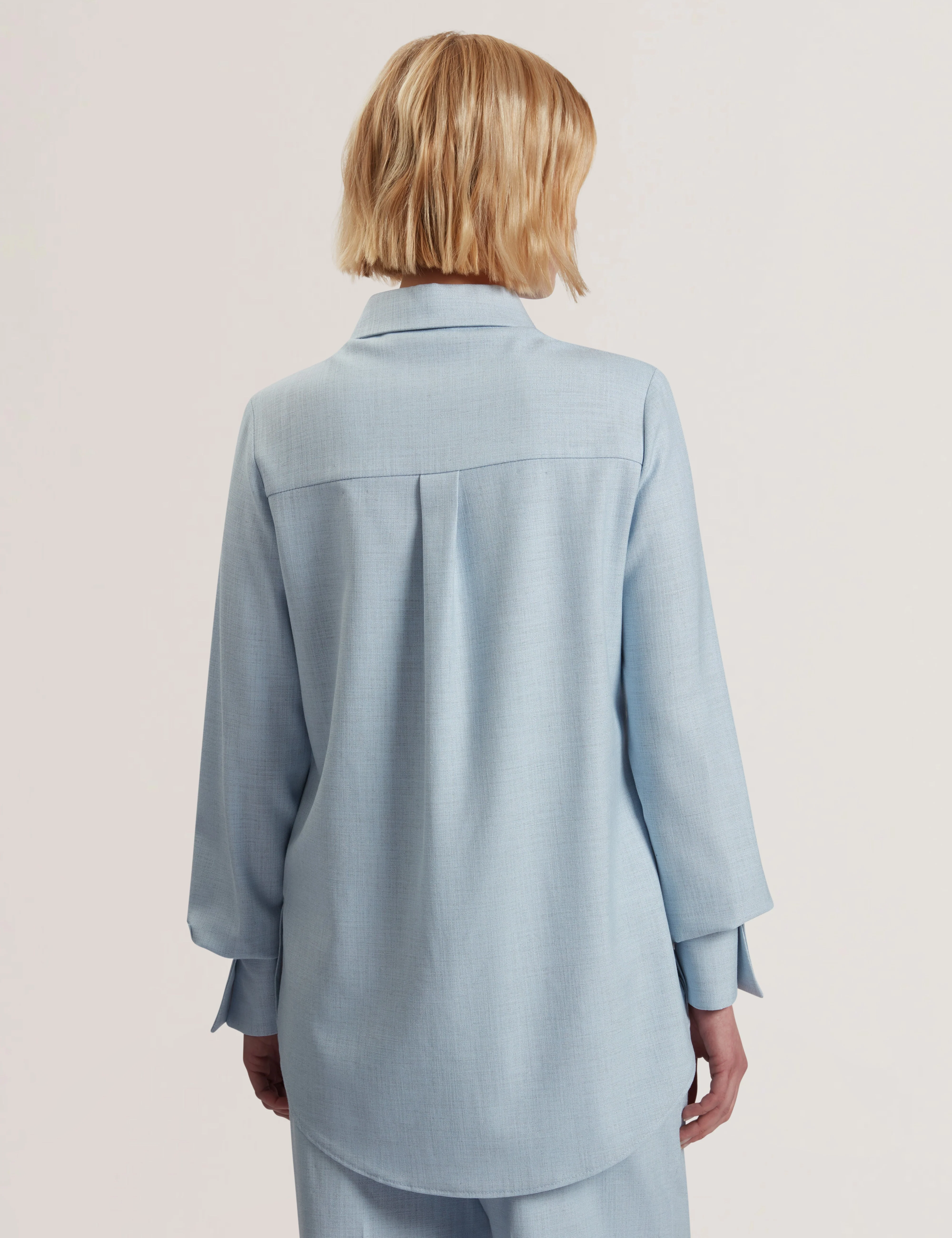 Carnis Tailored Longline Shirt Pl-Blue - Image 4