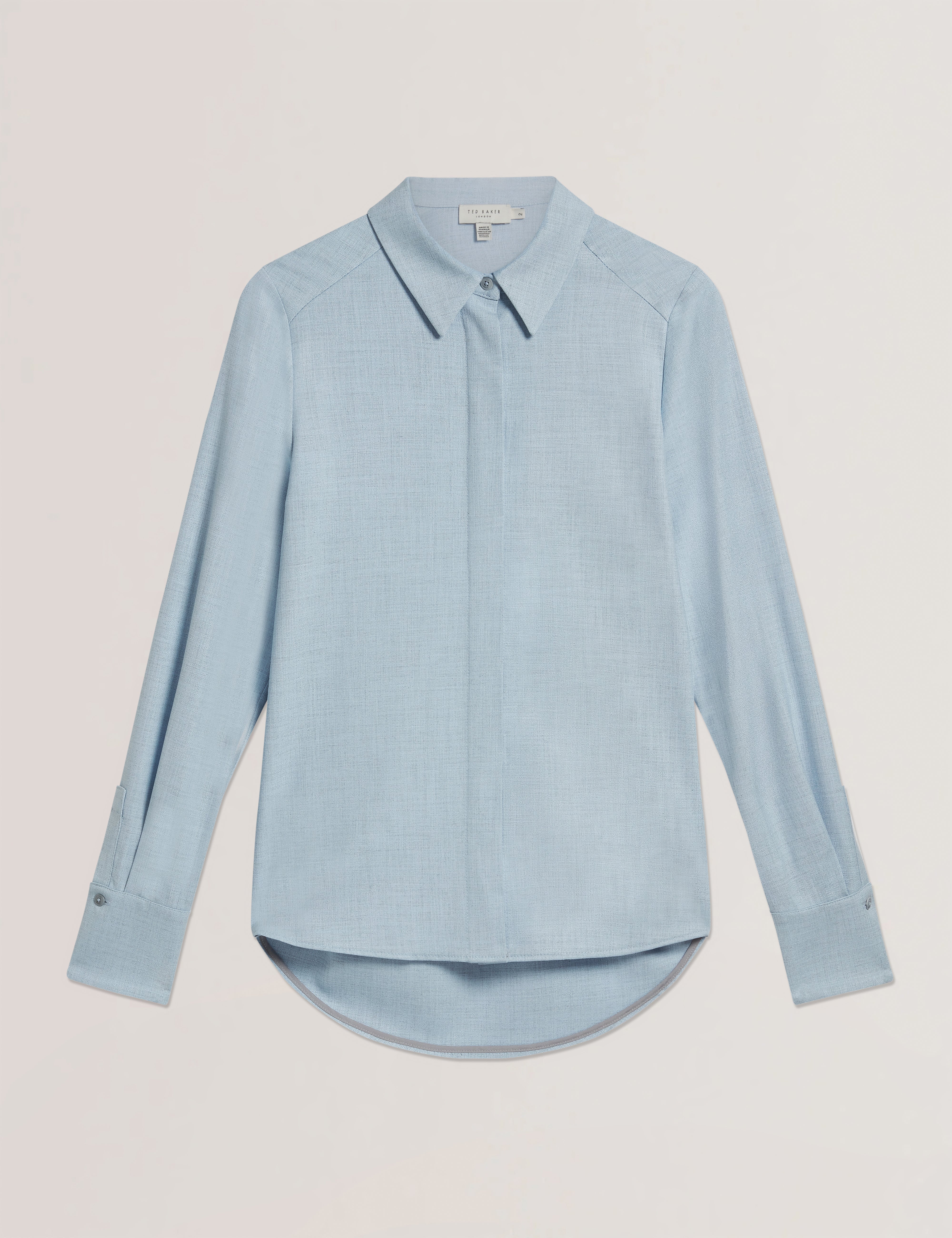 Carnis Tailored Longline Shirt Pl-Blue - Image 6