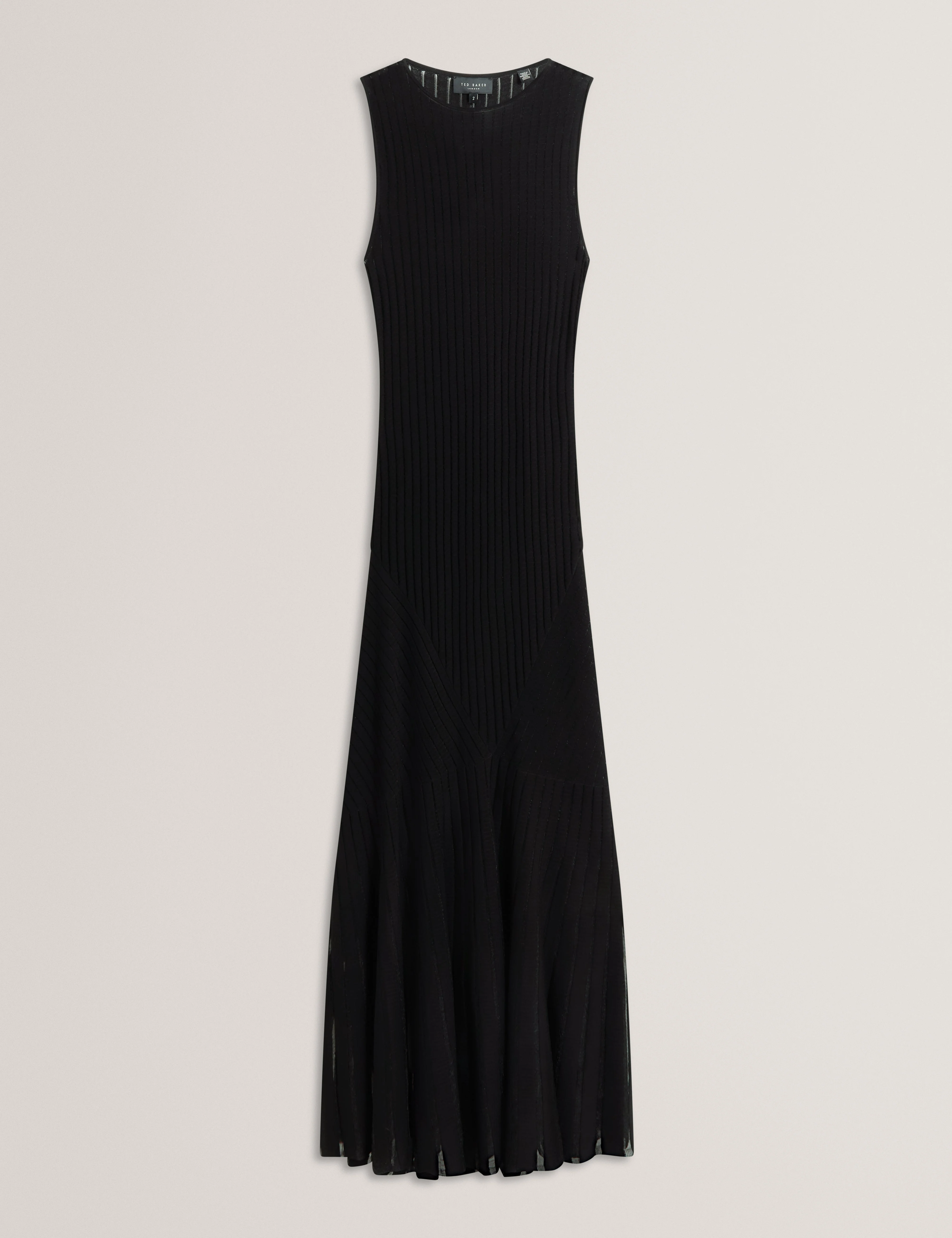 Casandr Stitch Detail Knitted Midi Dress Black - Image 7